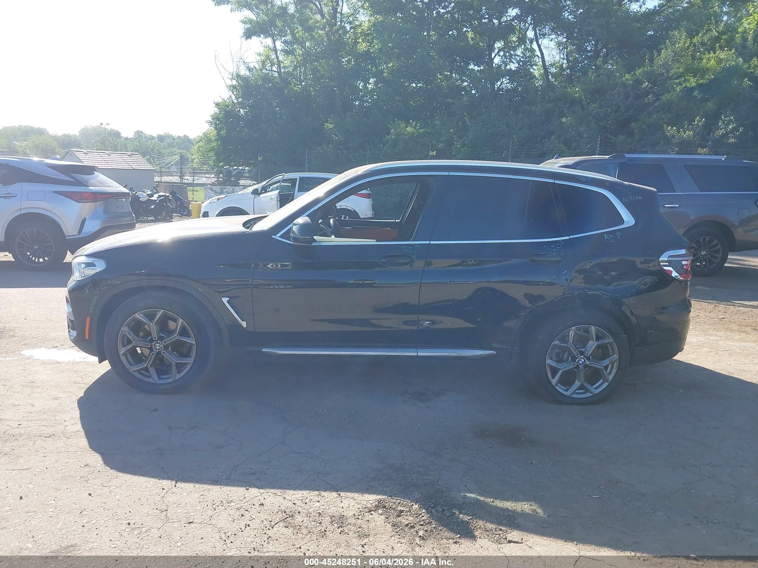 2021 Bmw X3 Xdrive30i Black vin: 5UXTY5C05M9G38732