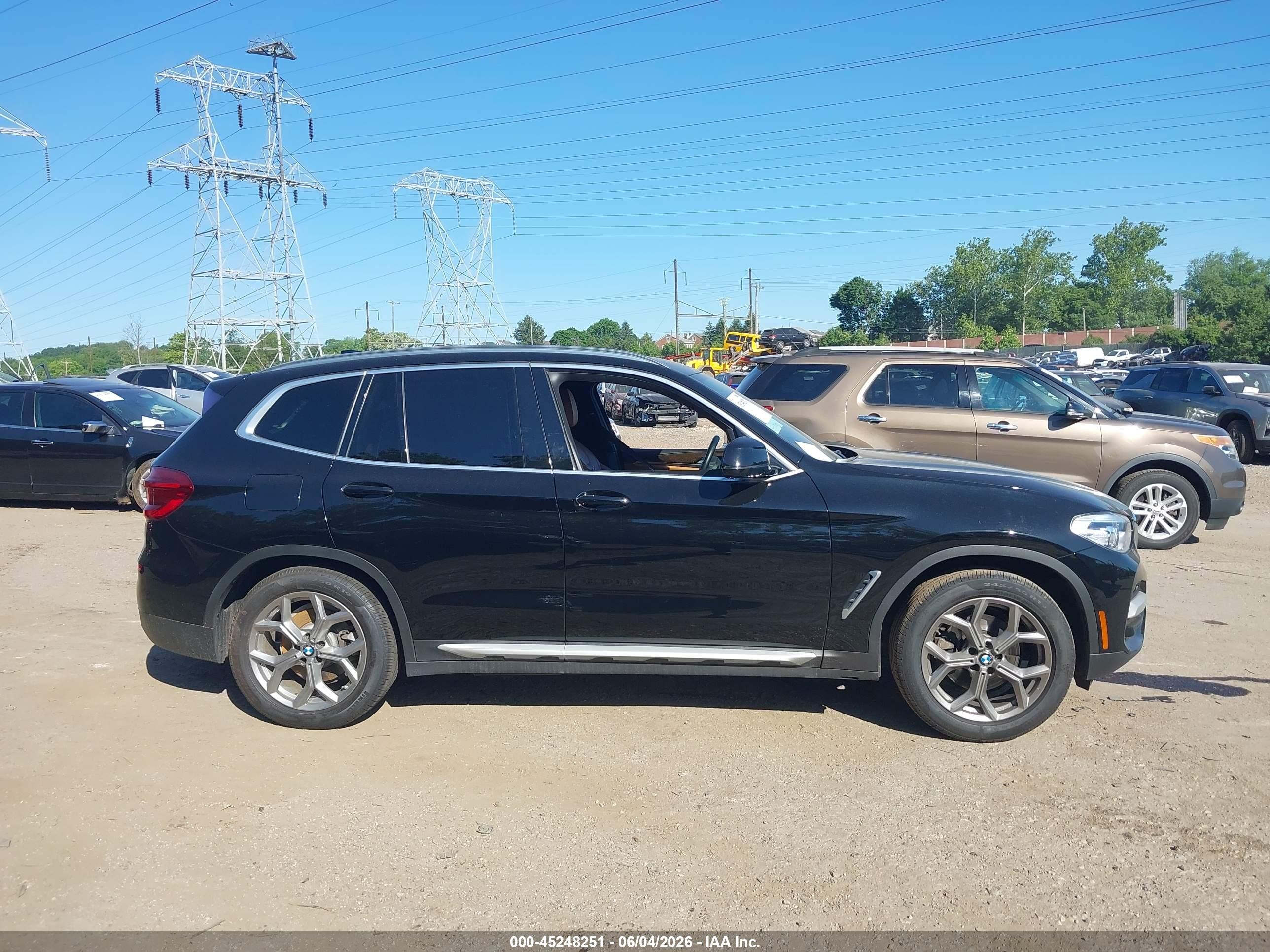 2021 Bmw X3 Xdrive30i Black vin: 5UXTY5C05M9G38732
