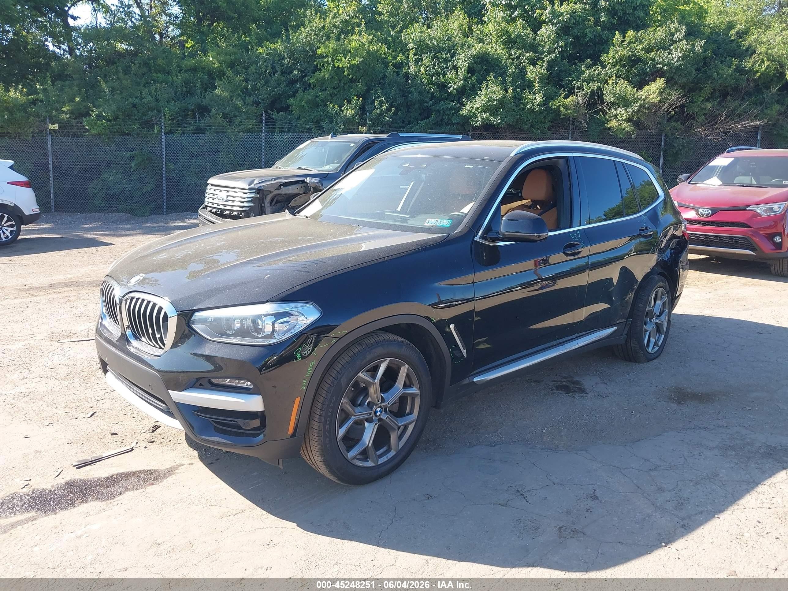 2021 Bmw X3 Xdrive30i Black vin: 5UXTY5C05M9G38732