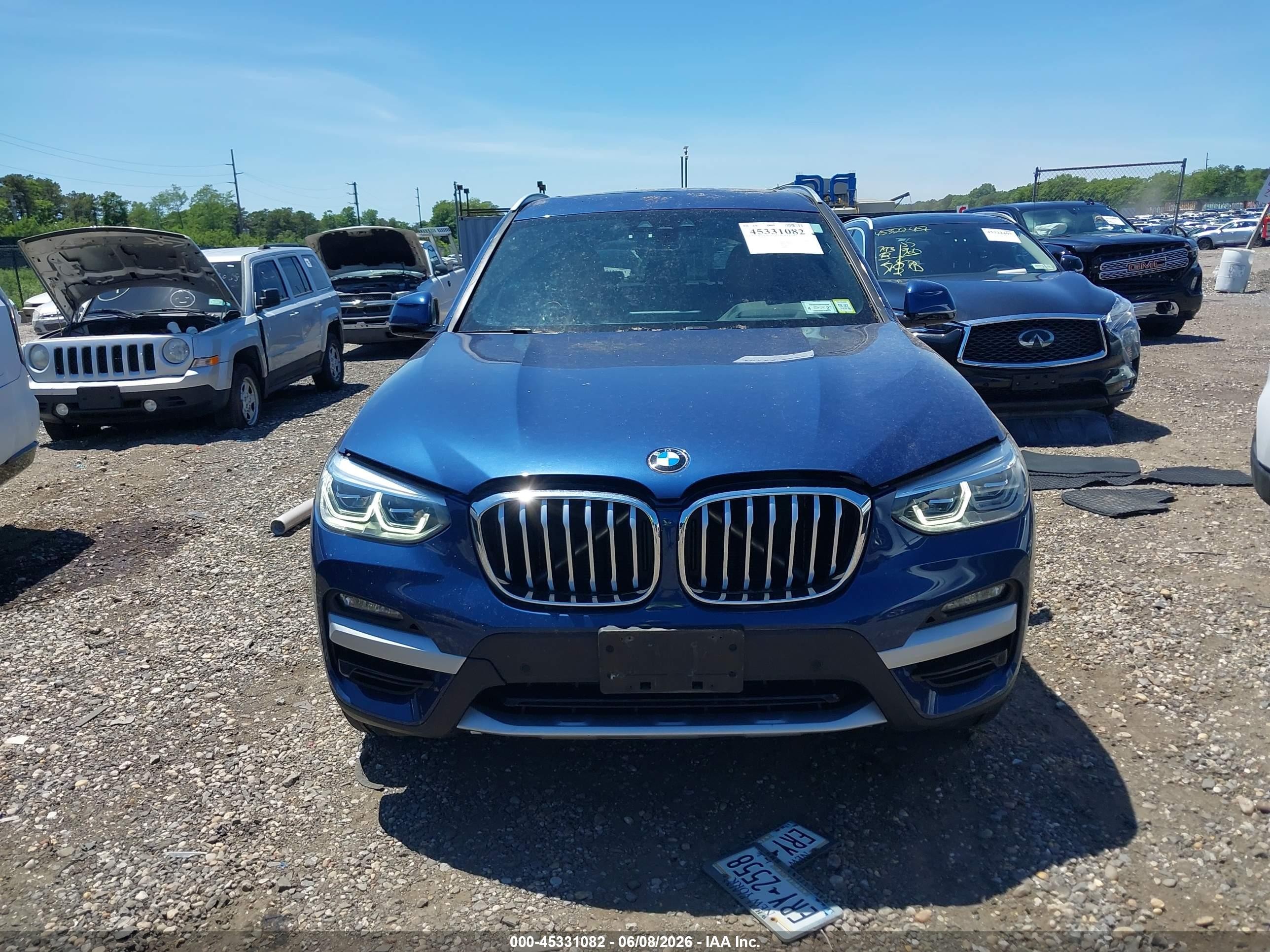 2021 Bmw X3 Xdrive30i Blue vin: 5UXTY5C06M9F84809