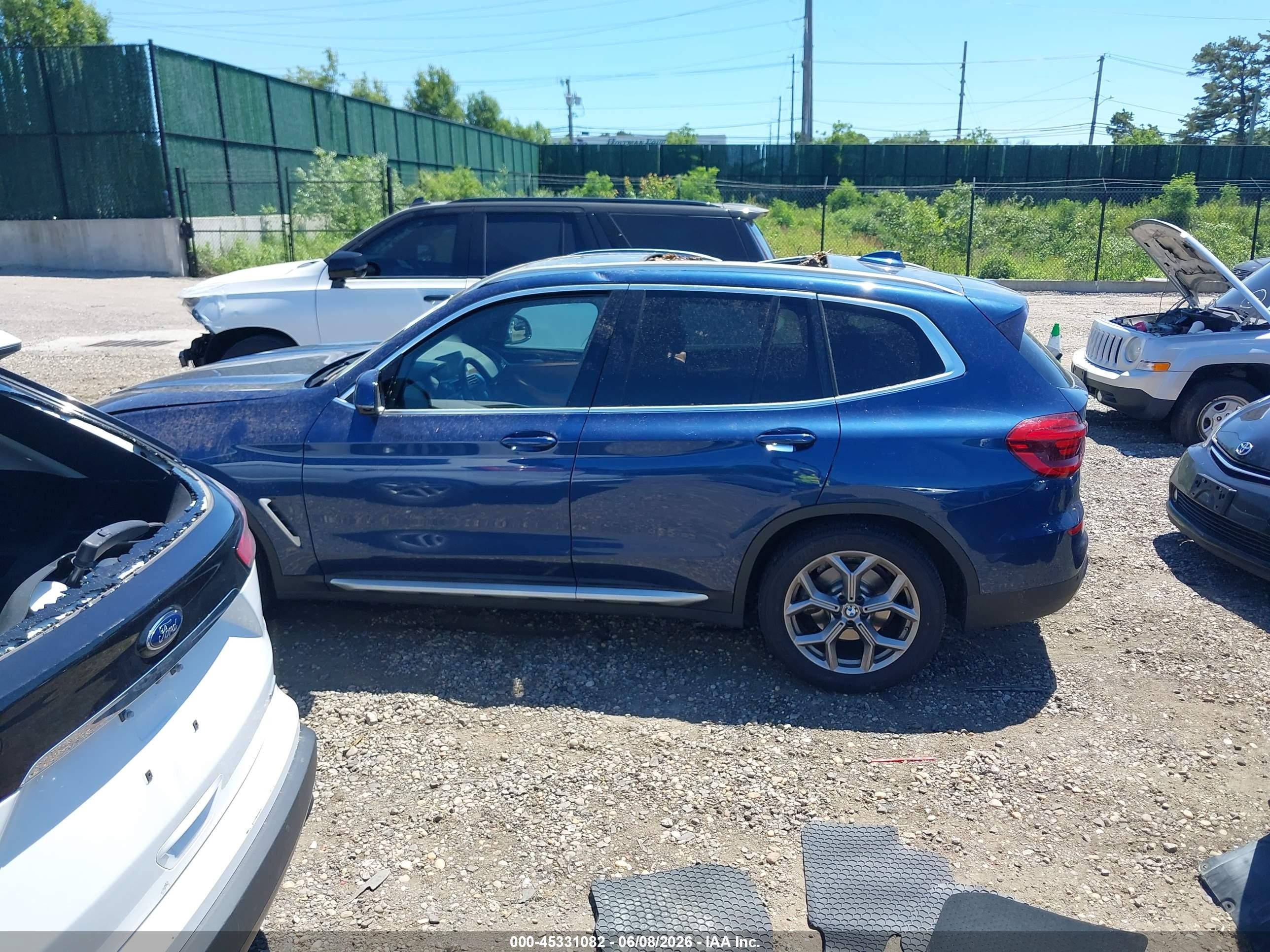 2021 Bmw X3 Xdrive30i Blue vin: 5UXTY5C06M9F84809