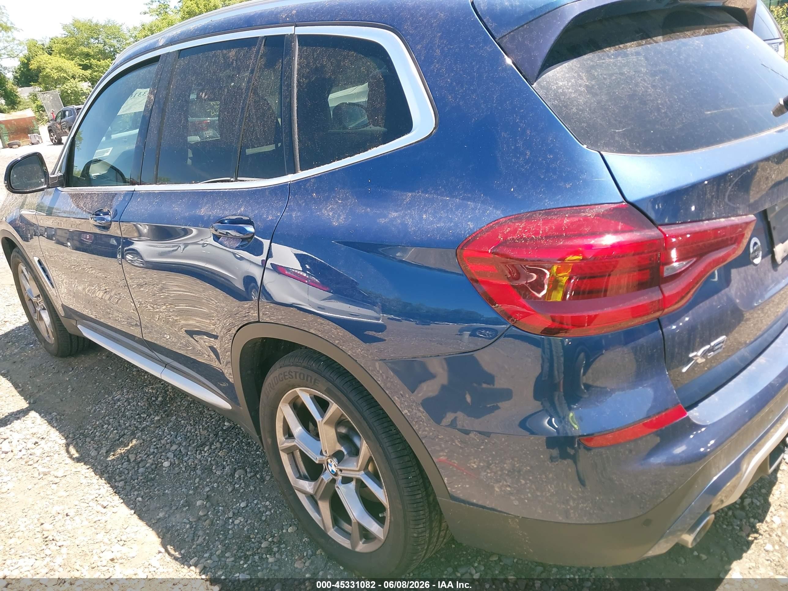2021 Bmw X3 Xdrive30i Blue vin: 5UXTY5C06M9F84809