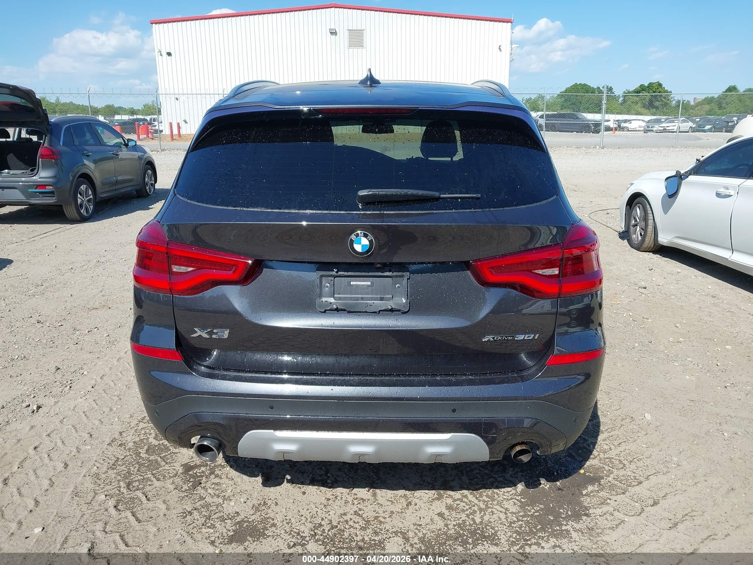 2020 Bmw X3 Xdrive30i Black vin: 5UXTY5C07L9D50371