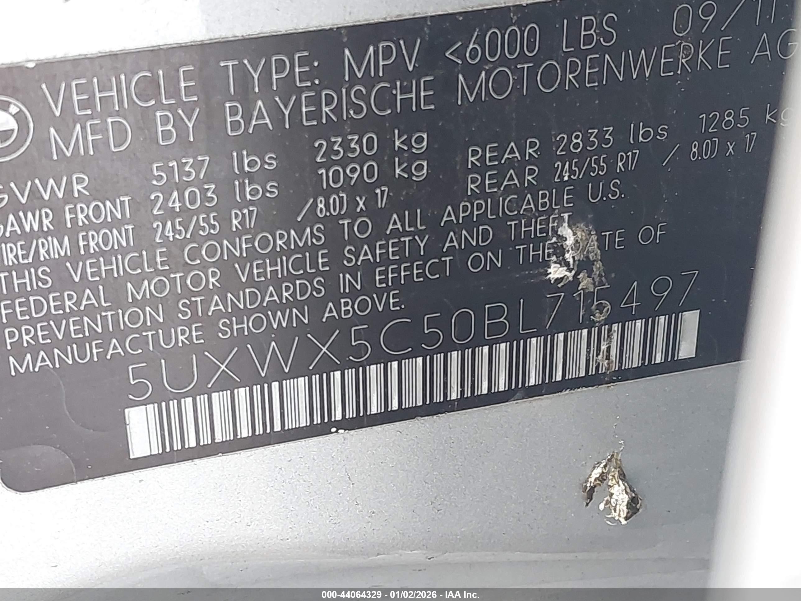 2011 Bmw X3 Xdrive28i Silver vin: 5UXWX5C50BL715497