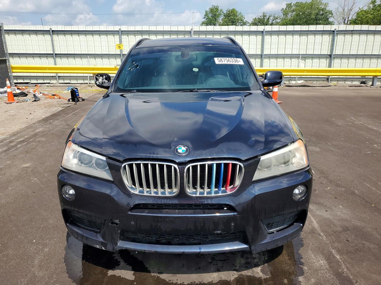 2012 Bmw X3 Xdrive28i Black vin: 5UXWX5C50CL718191