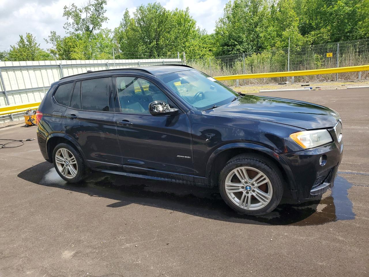 2012 Bmw X3 Xdrive28i Black vin: 5UXWX5C50CL718191
