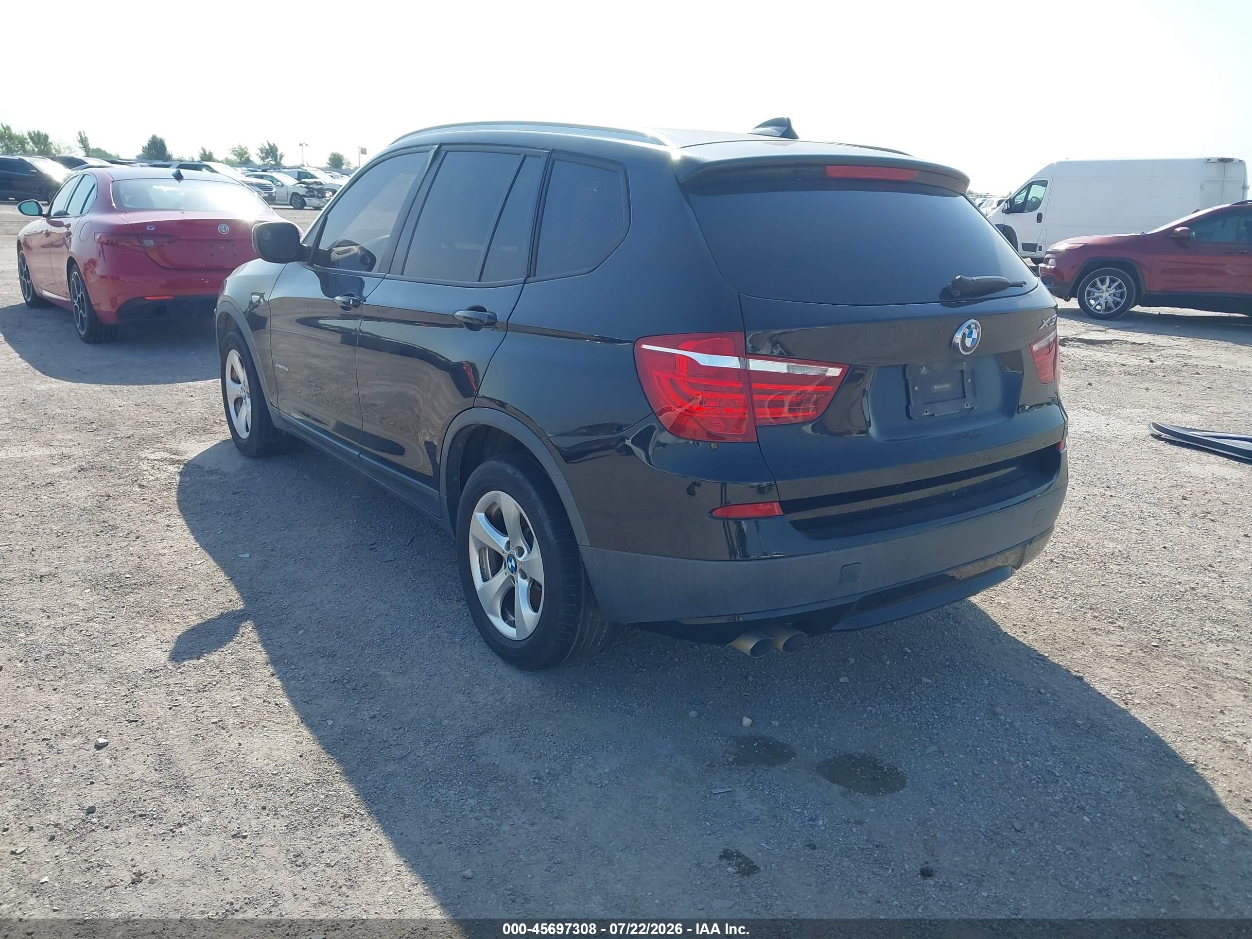 2012 Bmw X3 Xdrive28i Black vin: 5UXWX5C50CL728865