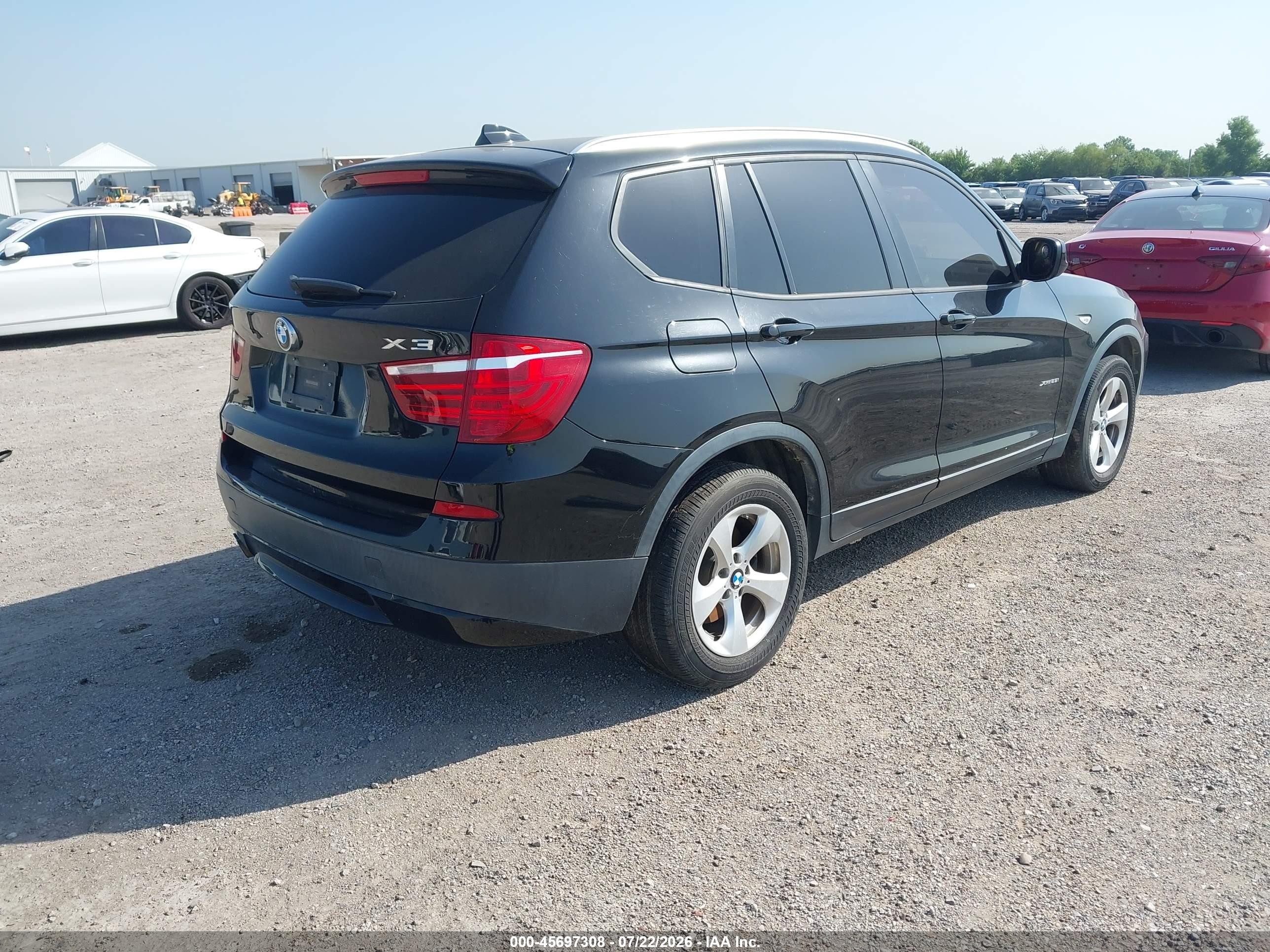 2012 Bmw X3 Xdrive28i Black vin: 5UXWX5C50CL728865