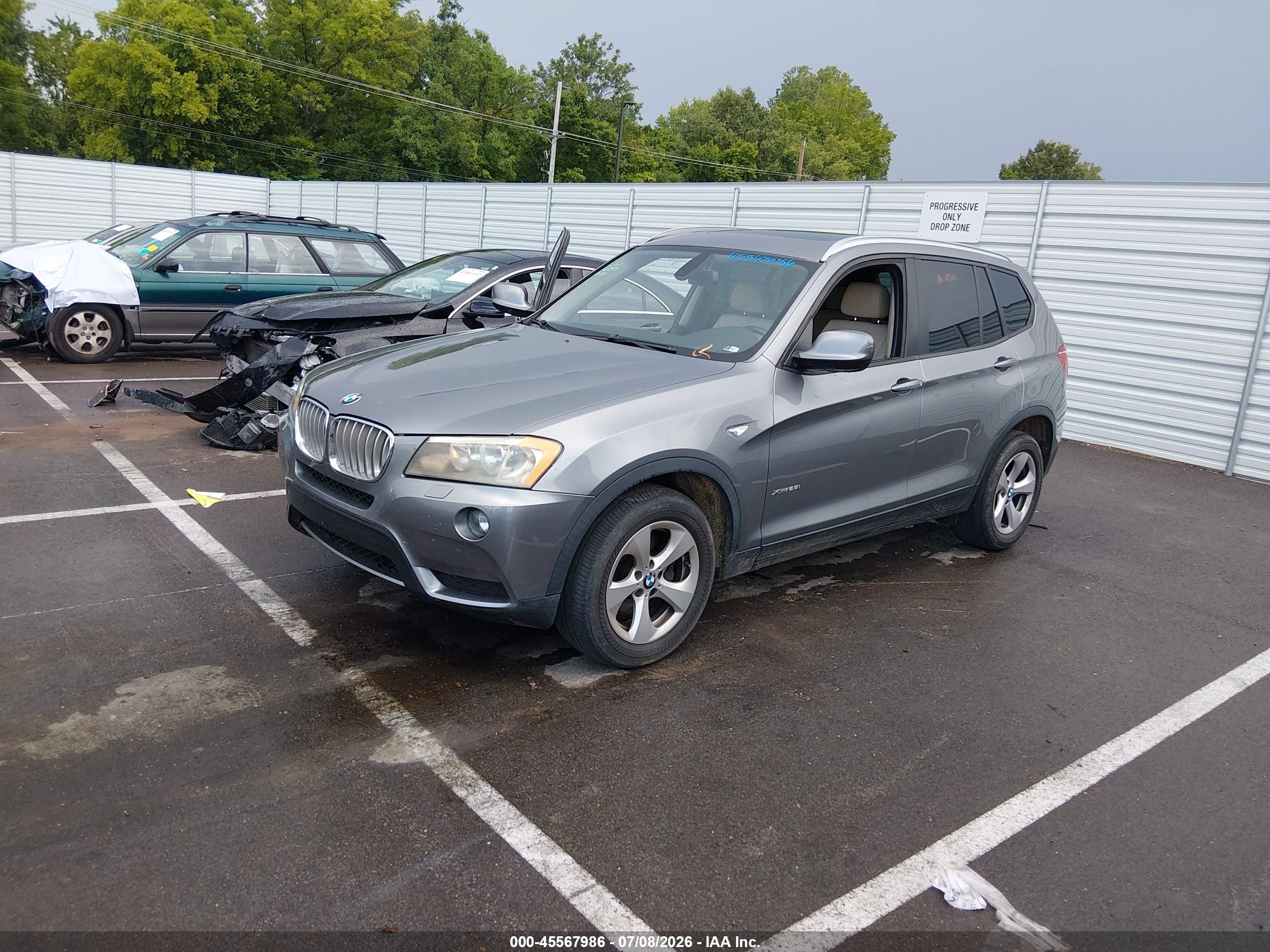 2011 Bmw X3 Xdrive28i Gray vin: 5UXWX5C51BL710566