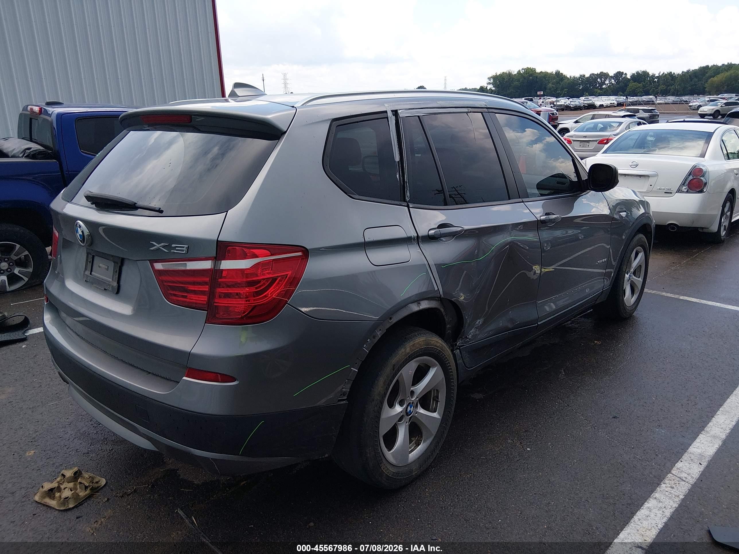 2011 Bmw X3 Xdrive28i Gray vin: 5UXWX5C51BL710566