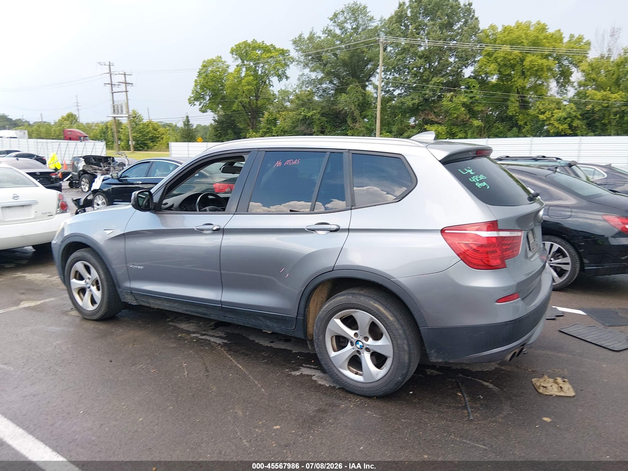 2011 Bmw X3 Xdrive28i Gray vin: 5UXWX5C51BL710566
