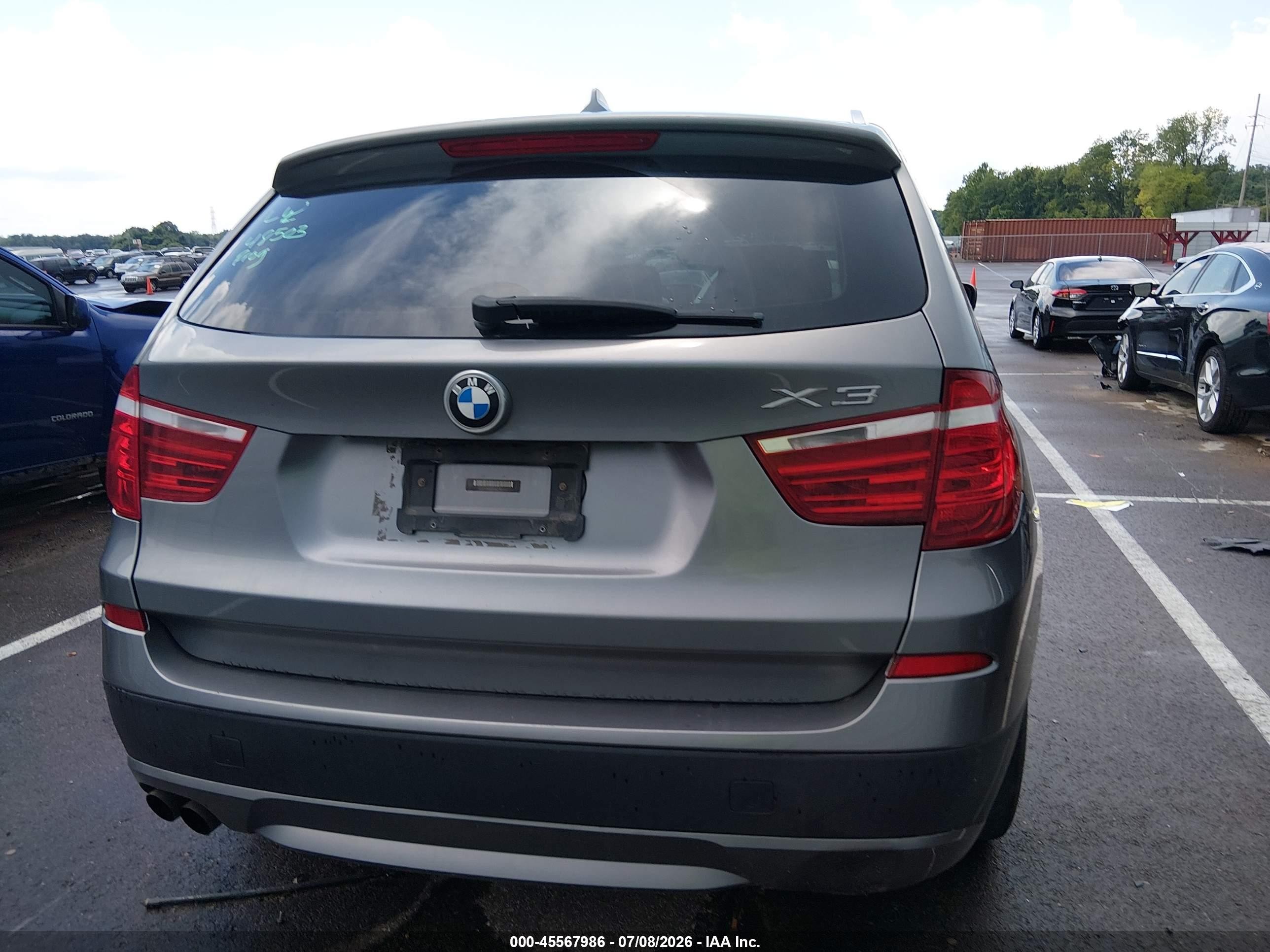 2011 Bmw X3 Xdrive28i Gray vin: 5UXWX5C51BL710566