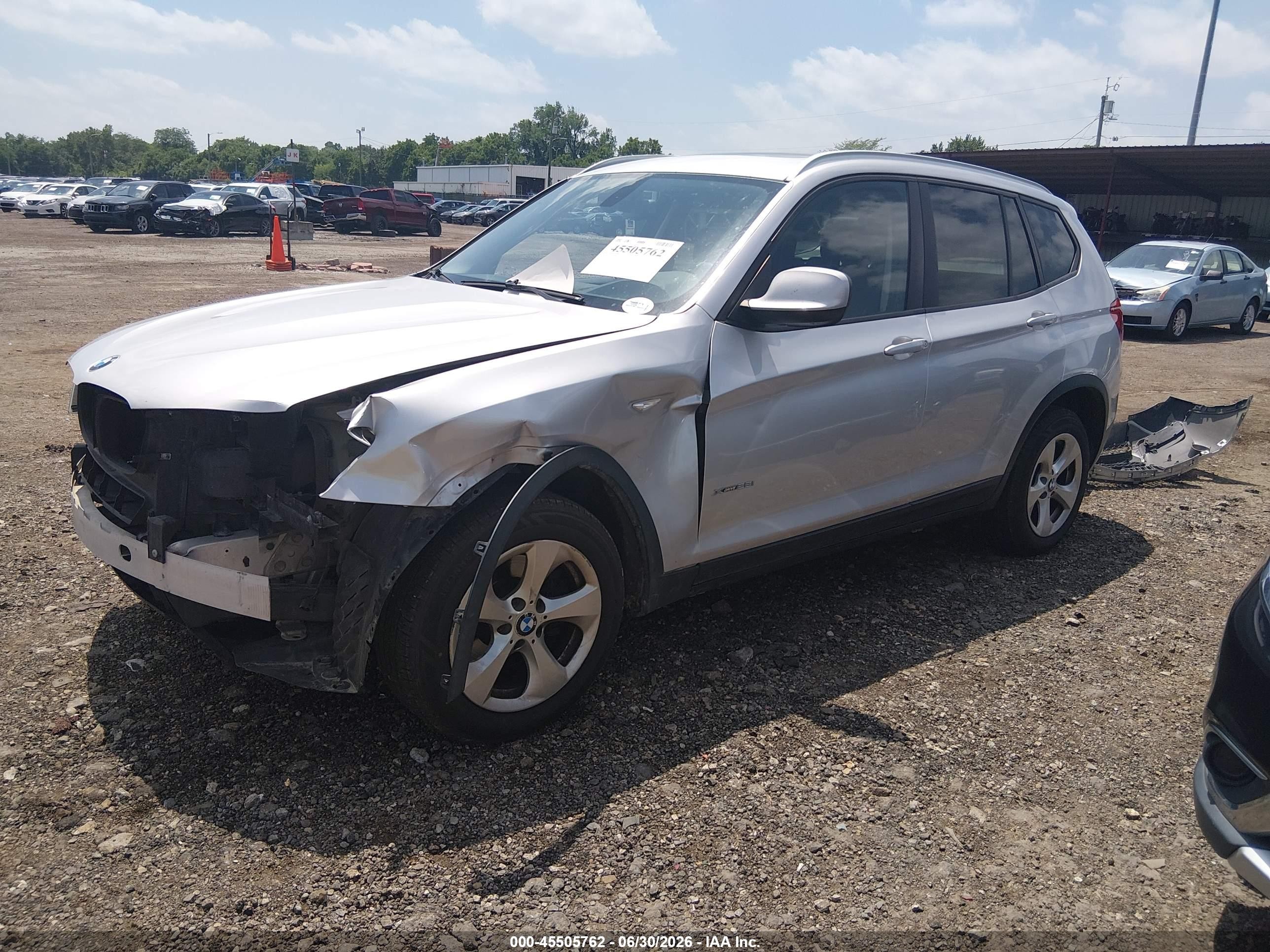 2012 Bmw X3 Xdrive28i Silver vin: 5UXWX5C51CL719141