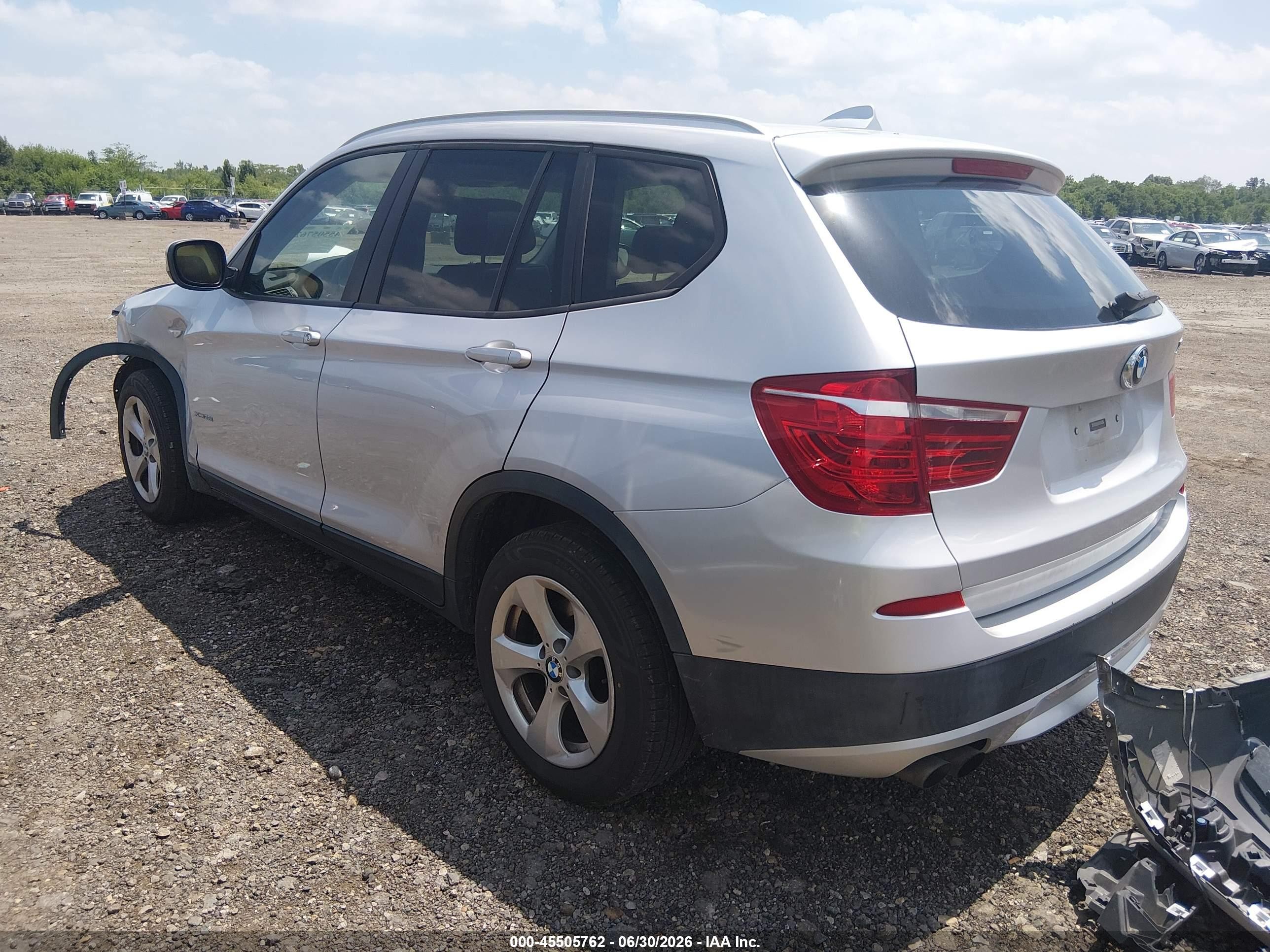 2012 Bmw X3 Xdrive28i Silver vin: 5UXWX5C51CL719141
