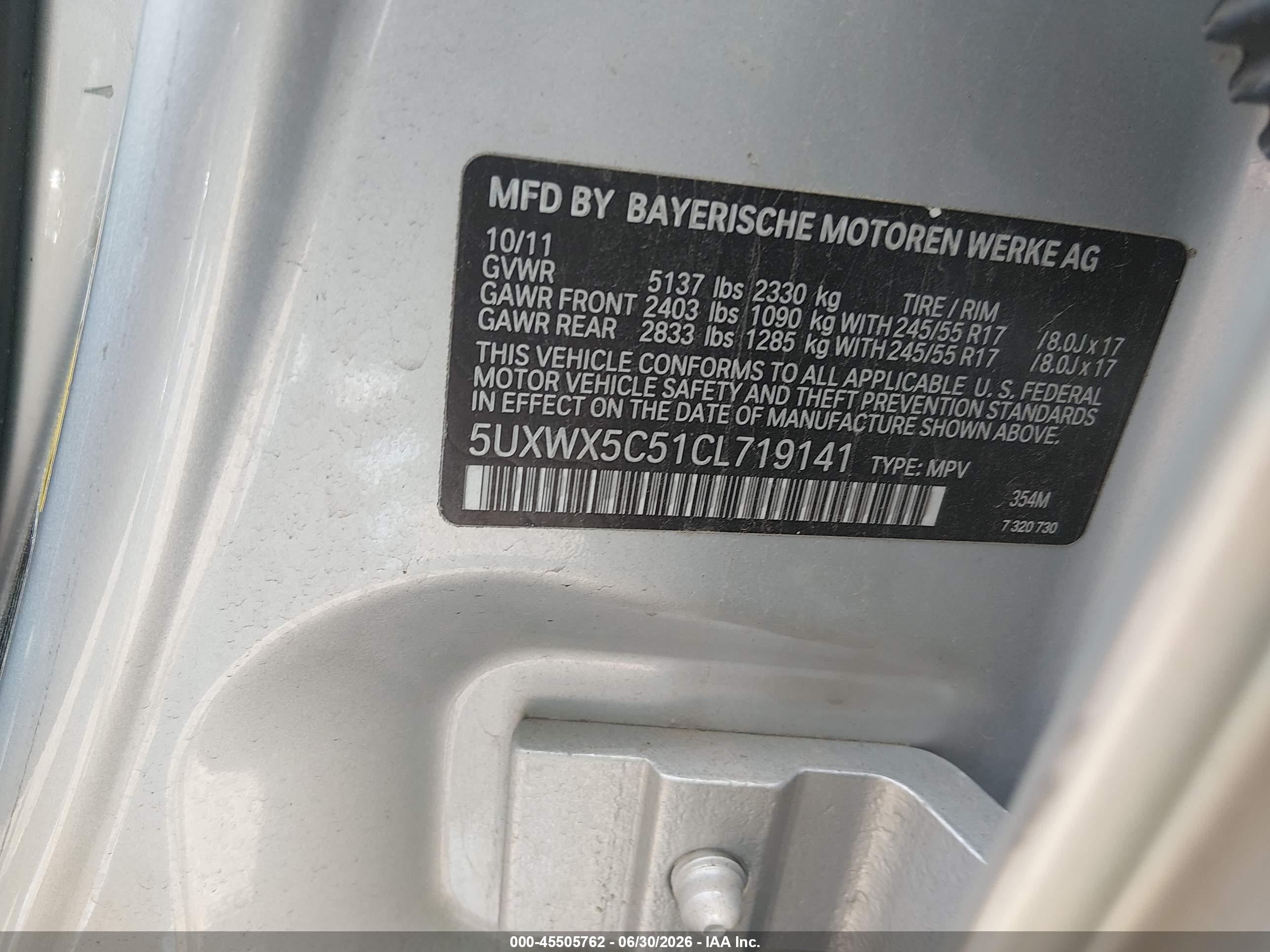 2012 Bmw X3 Xdrive28i Silver vin: 5UXWX5C51CL719141