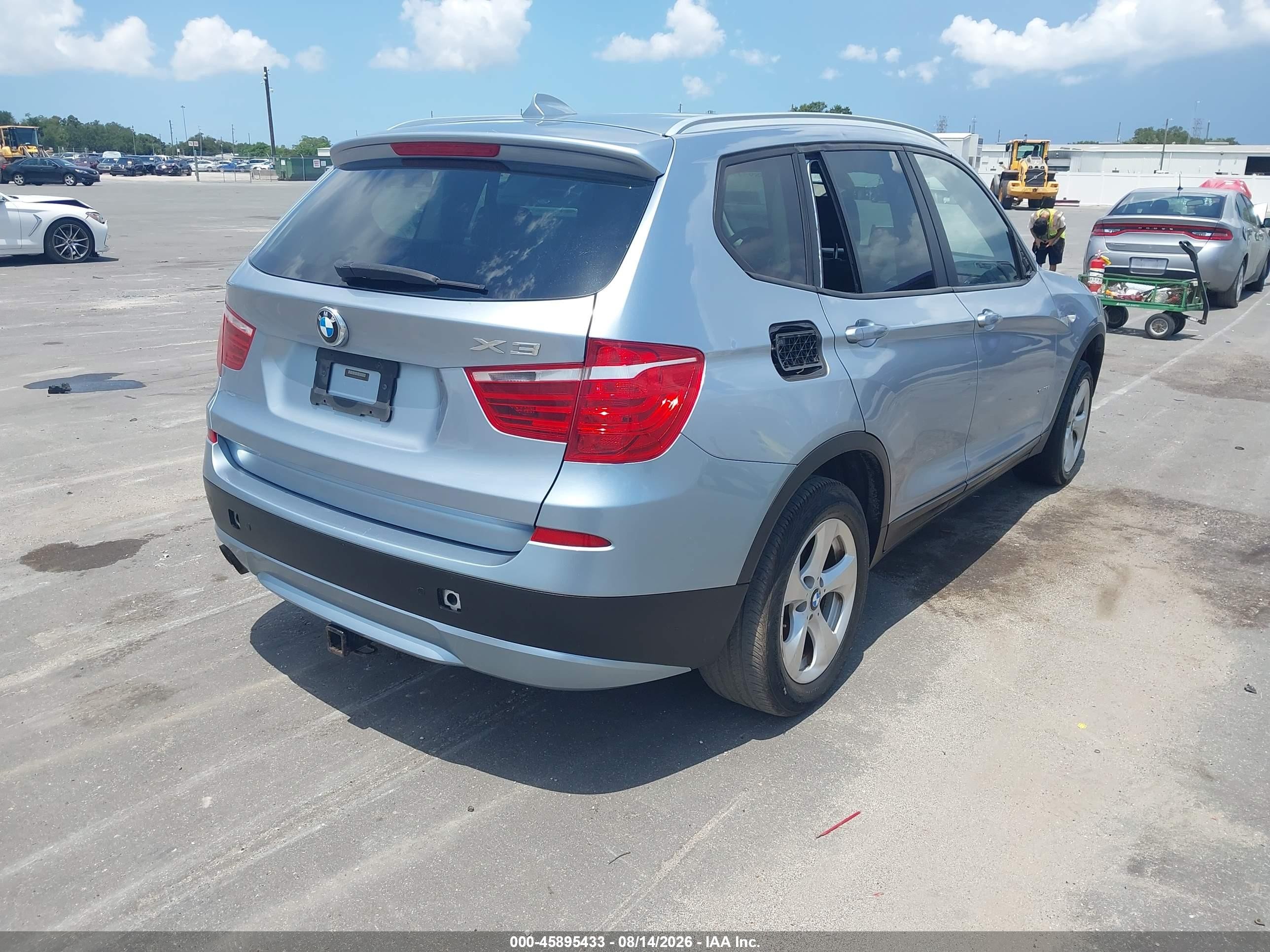 2012 Bmw X3 Xdrive28i Light Blue vin: 5UXWX5C51CL719592