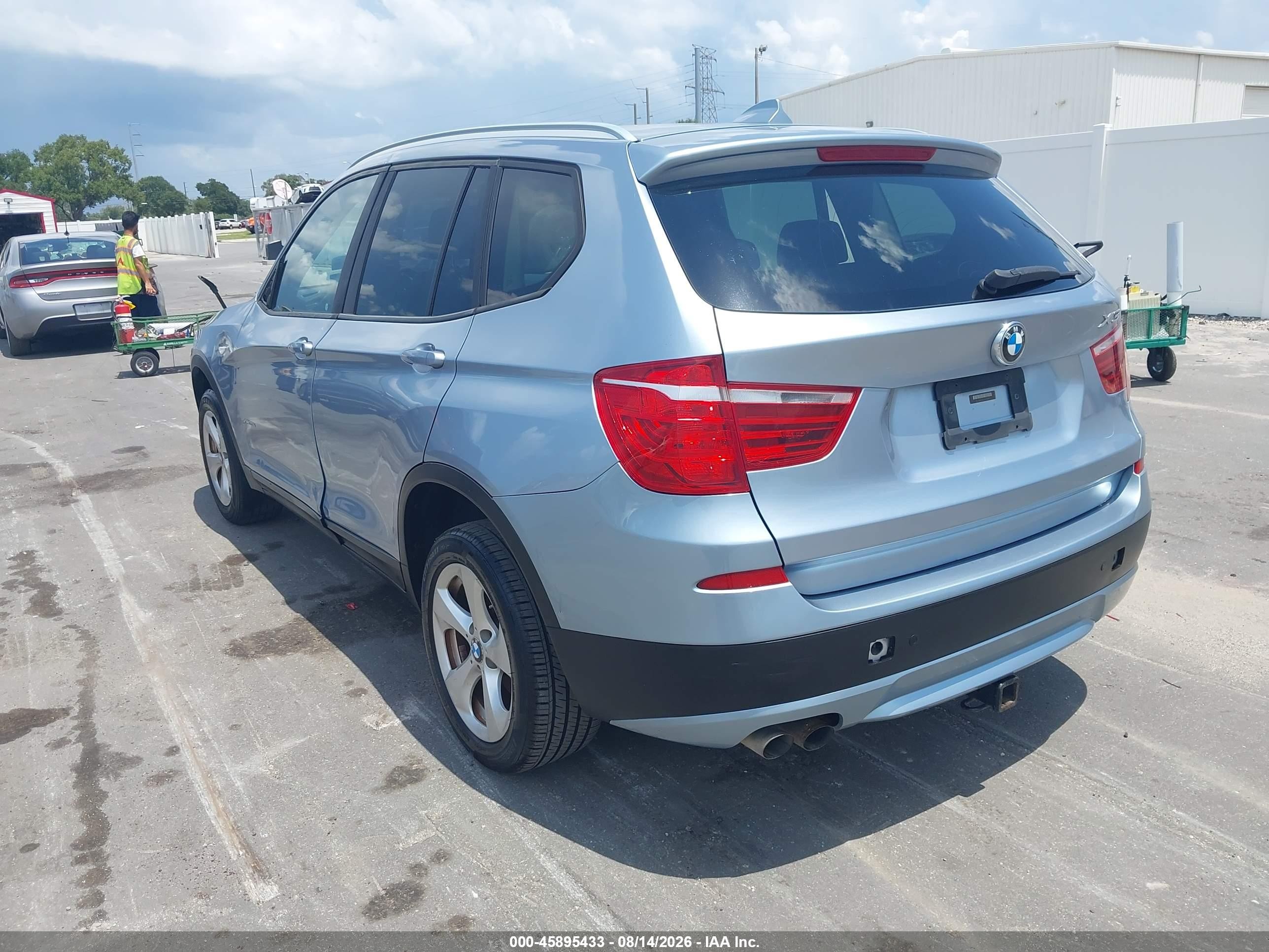 2012 Bmw X3 Xdrive28i Light Blue vin: 5UXWX5C51CL719592