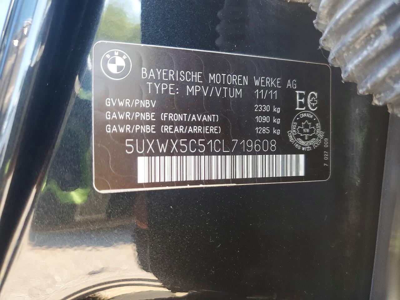 2012 Bmw X3 Xdrive28i Black vin: 5UXWX5C51CL719608