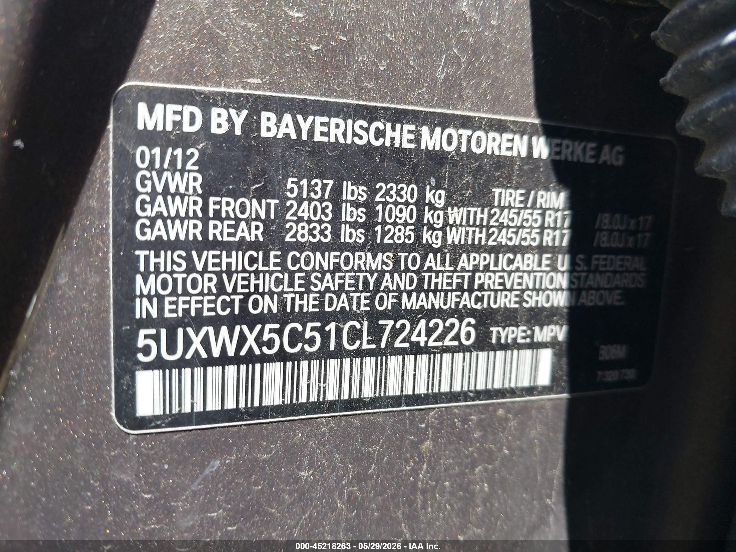 2012 Bmw X3 Xdrive28i Brown vin: 5UXWX5C51CL724226