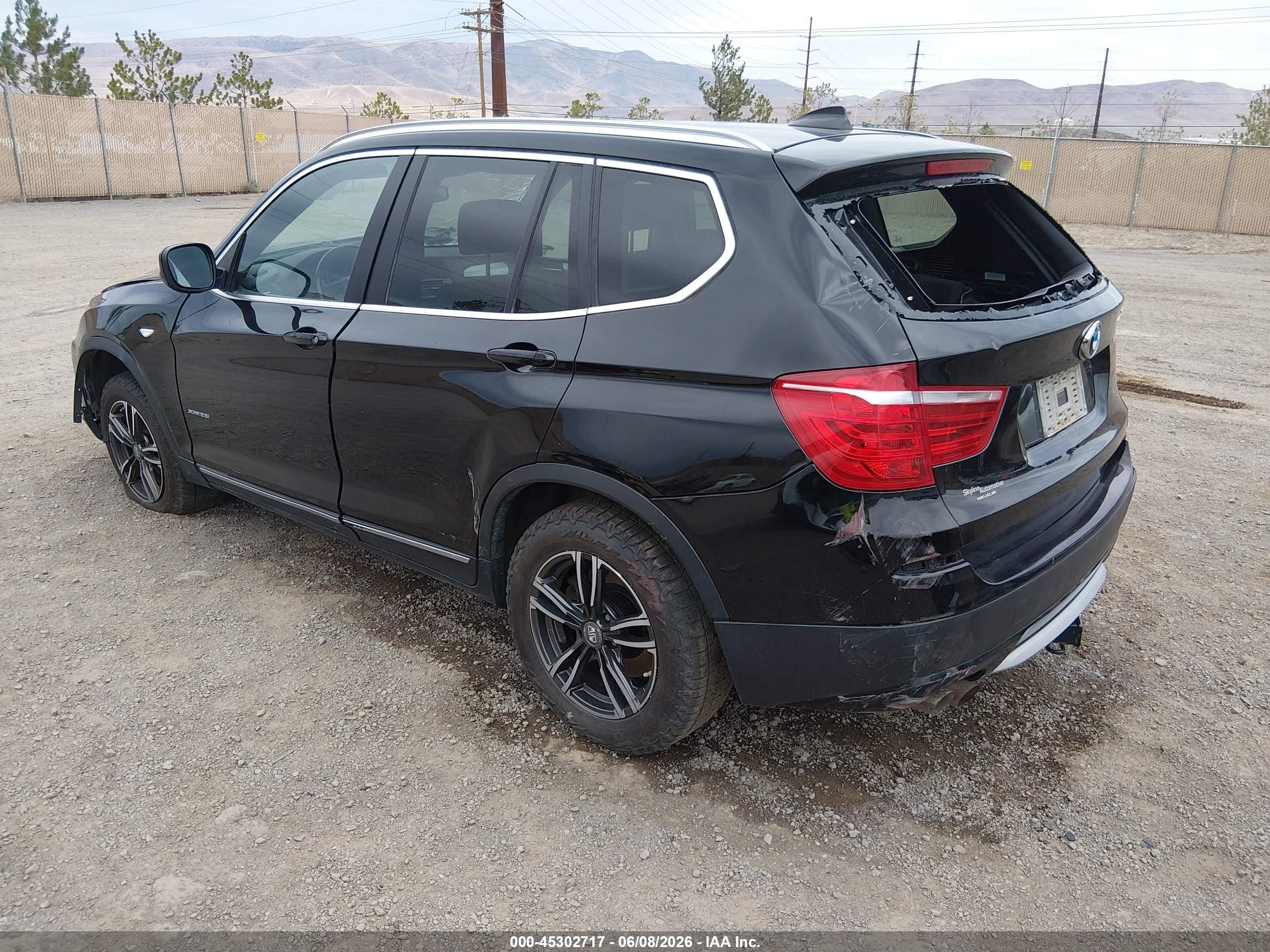 2012 Bmw X3 Xdrive28i Black vin: 5UXWX5C51CL725442
