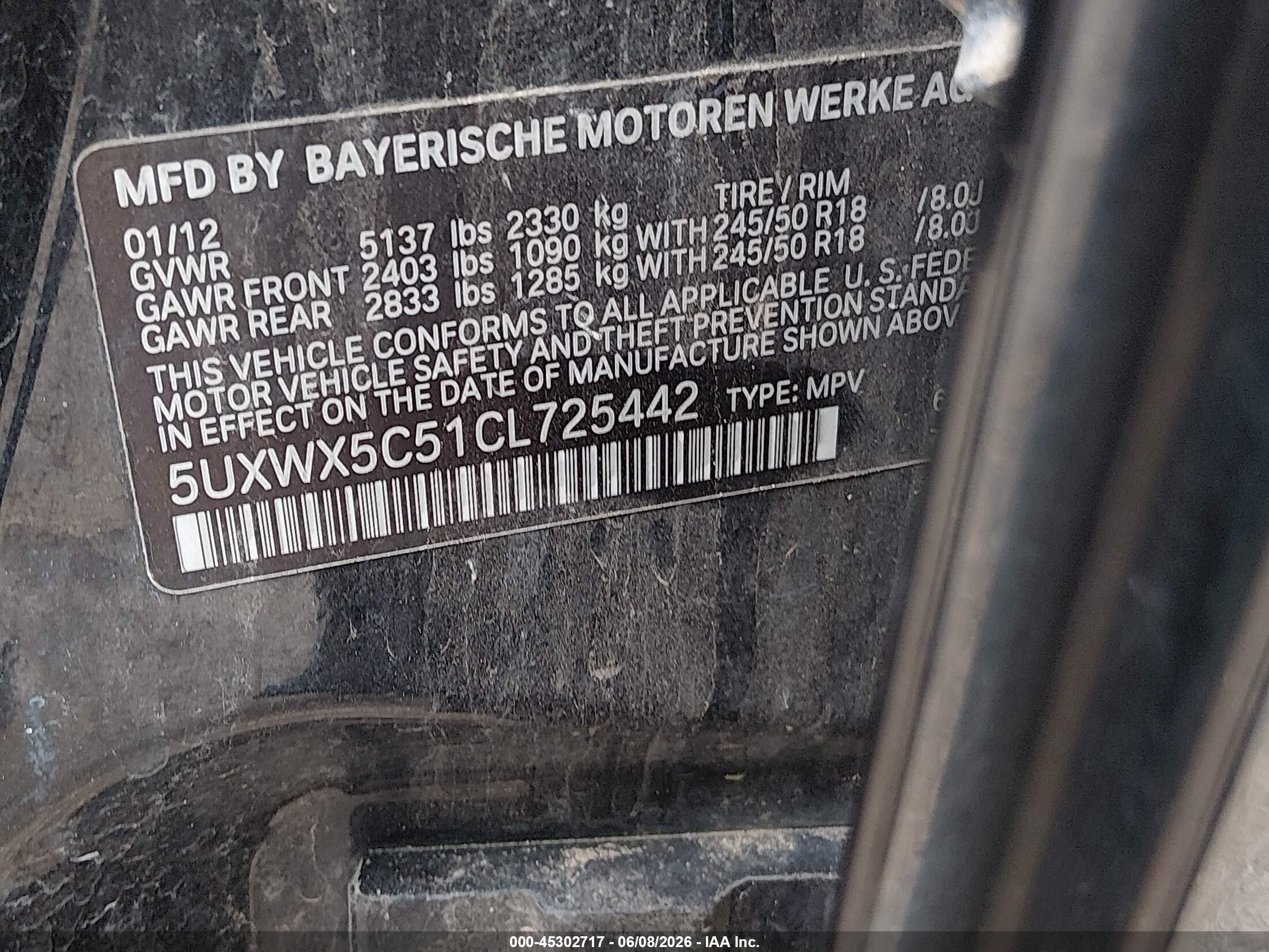 2012 Bmw X3 Xdrive28i Black vin: 5UXWX5C51CL725442