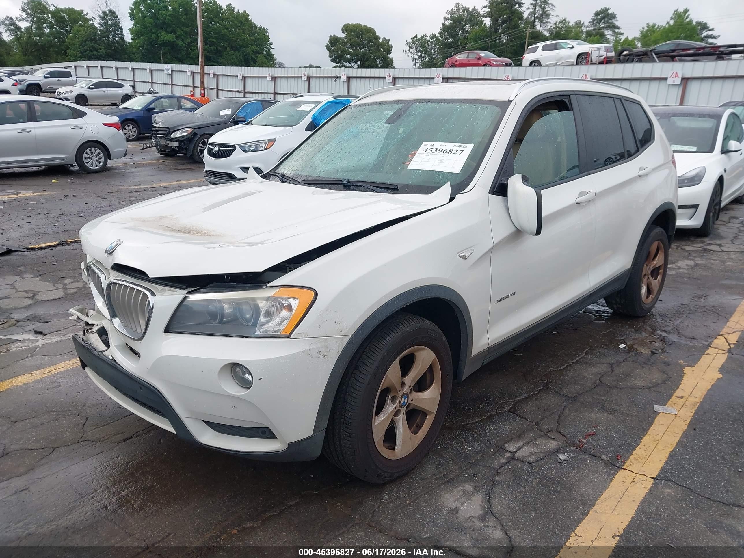 2012 Bmw X3 Xdrive28i White vin: 5UXWX5C51CL725540