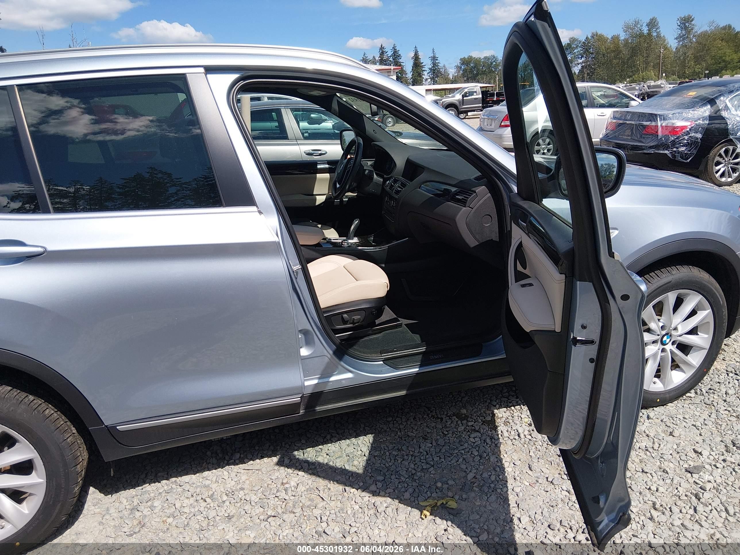 2012 Bmw X3 Xdrive28i Light Blue vin: 5UXWX5C51CL726106