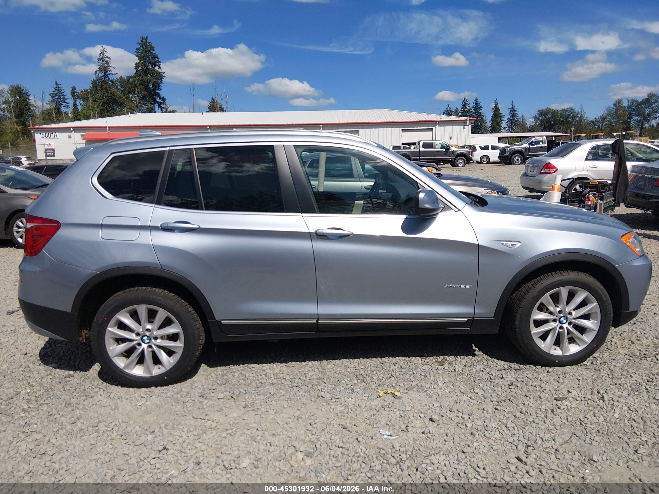 2012 Bmw X3 Xdrive28i Light Blue vin: 5UXWX5C51CL726106