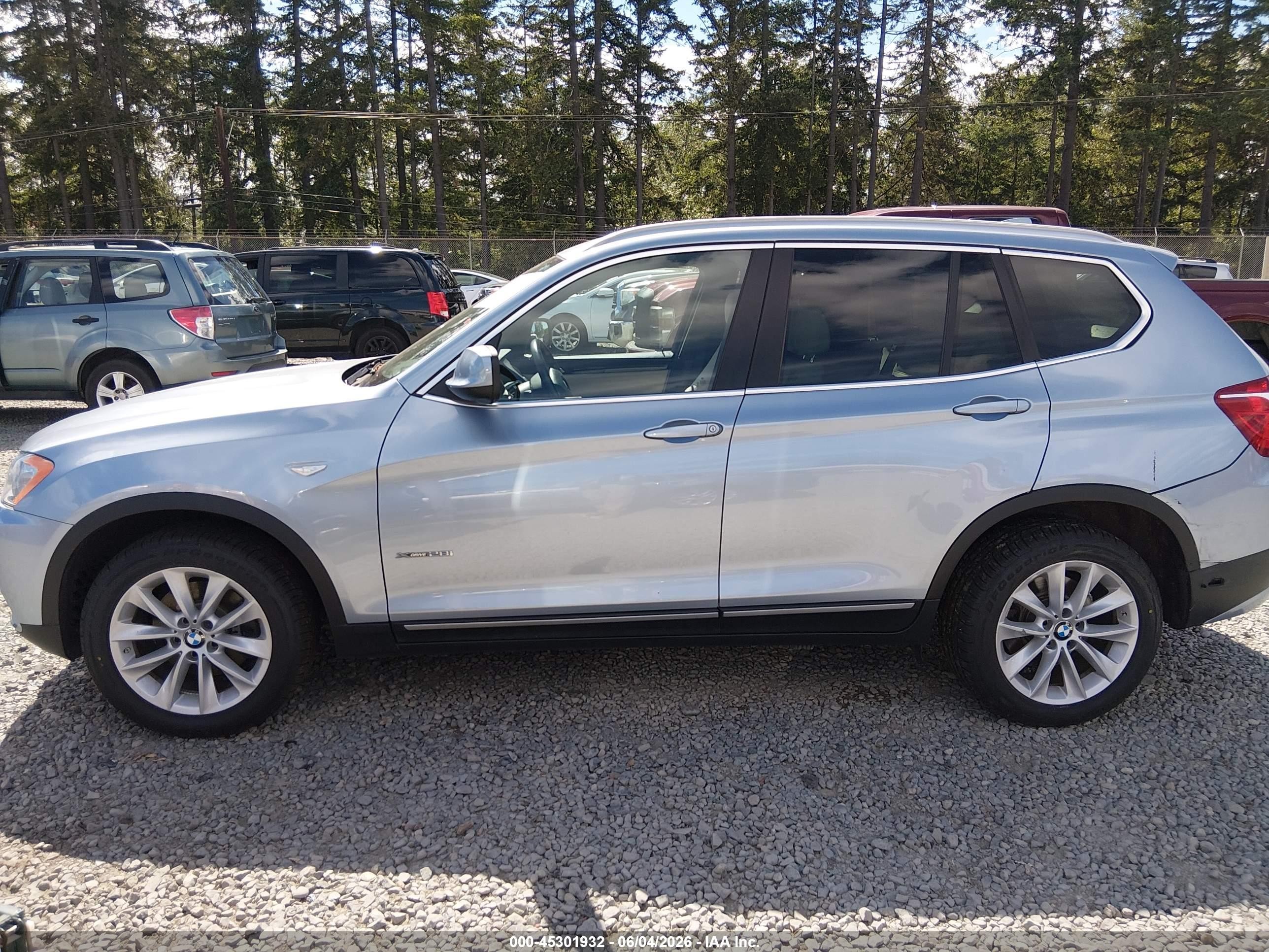 2012 Bmw X3 Xdrive28i Light Blue vin: 5UXWX5C51CL726106