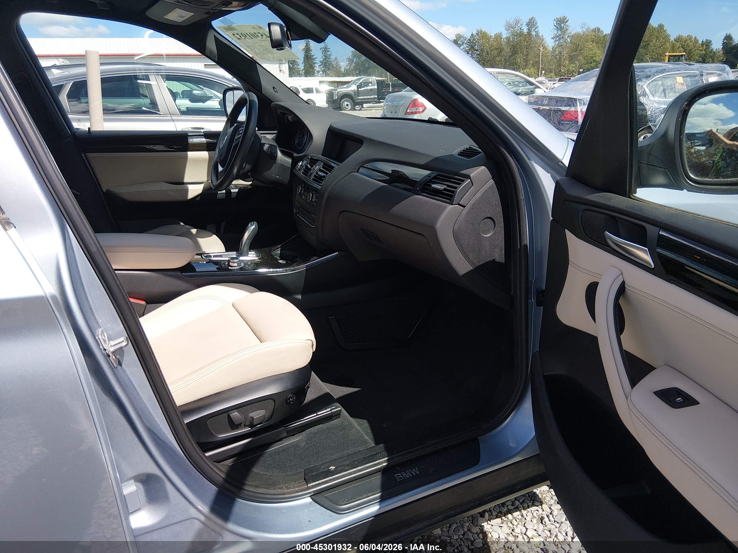 2012 Bmw X3 Xdrive28i Light Blue vin: 5UXWX5C51CL726106