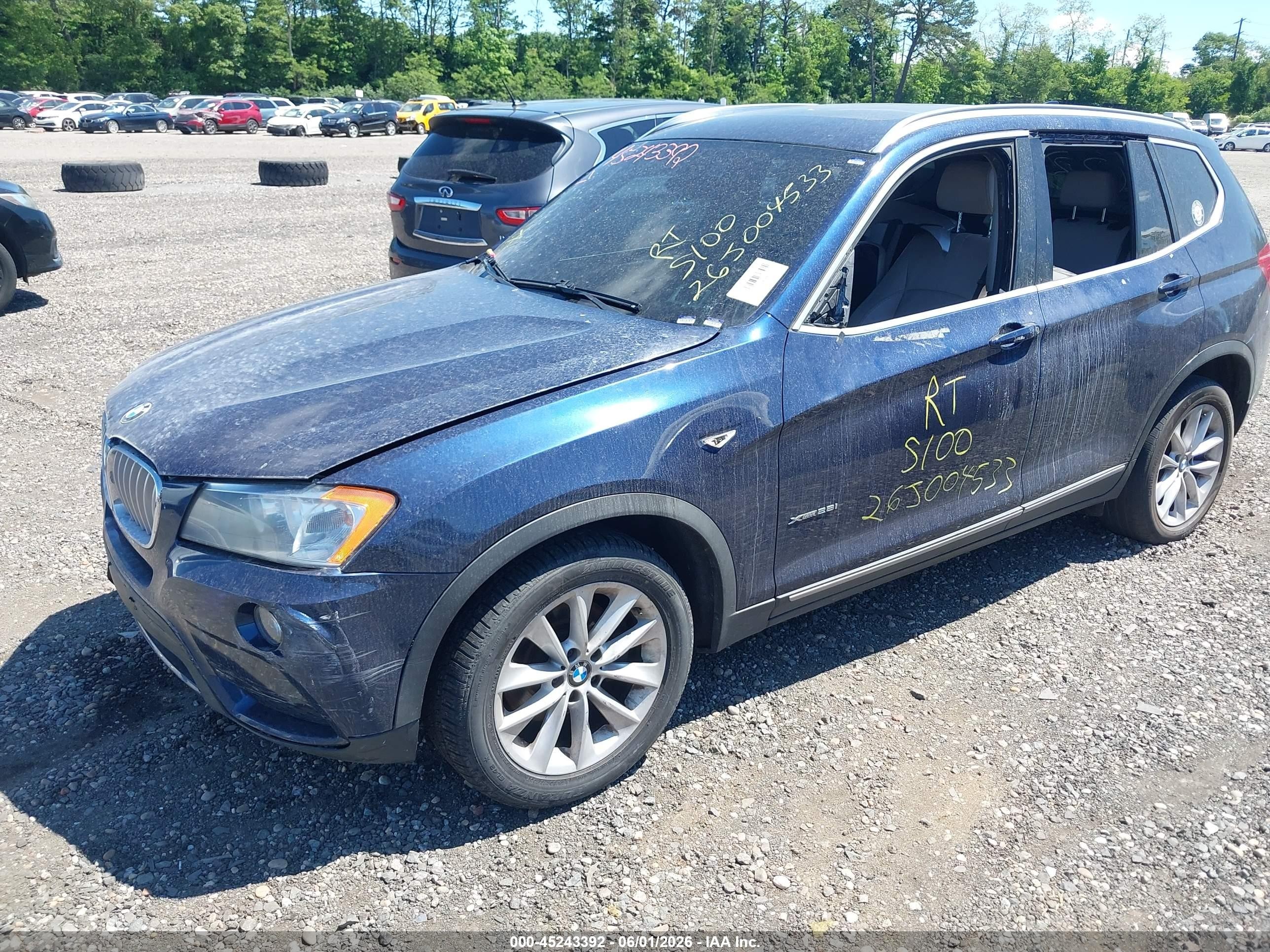 2011 Bmw X3 Xdrive28i Синий vin: 5UXWX5C52BL715582