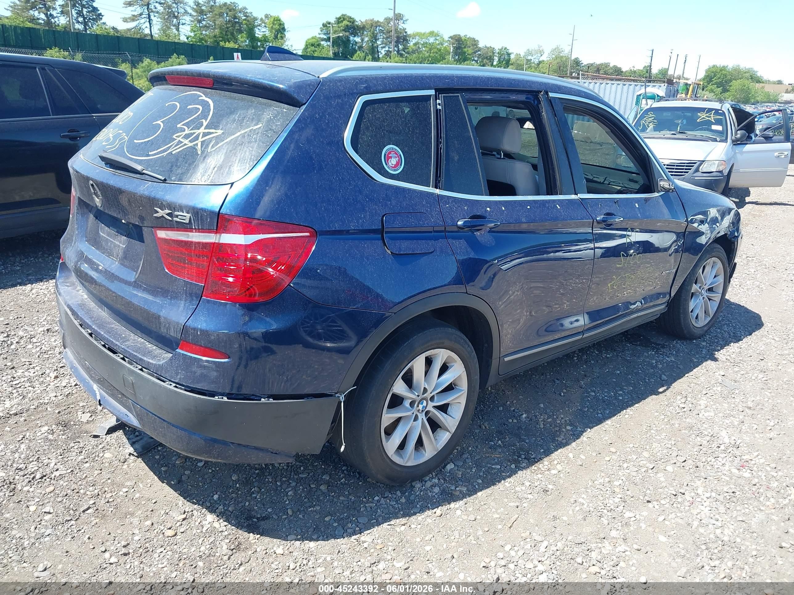 2011 Bmw X3 Xdrive28i Синий vin: 5UXWX5C52BL715582