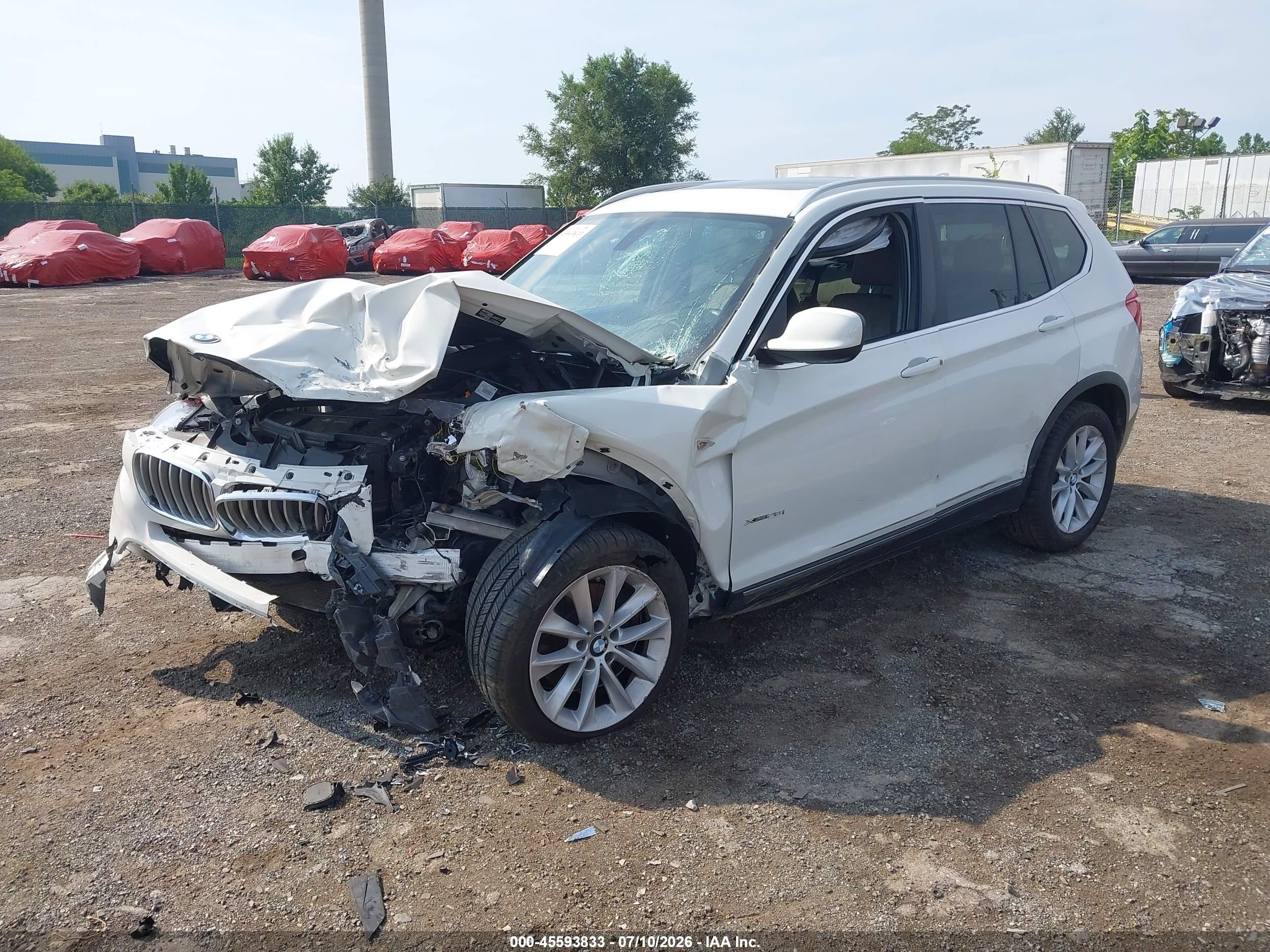 2012 Bmw X3 Xdrive28i White vin: 5UXWX5C52CL724669