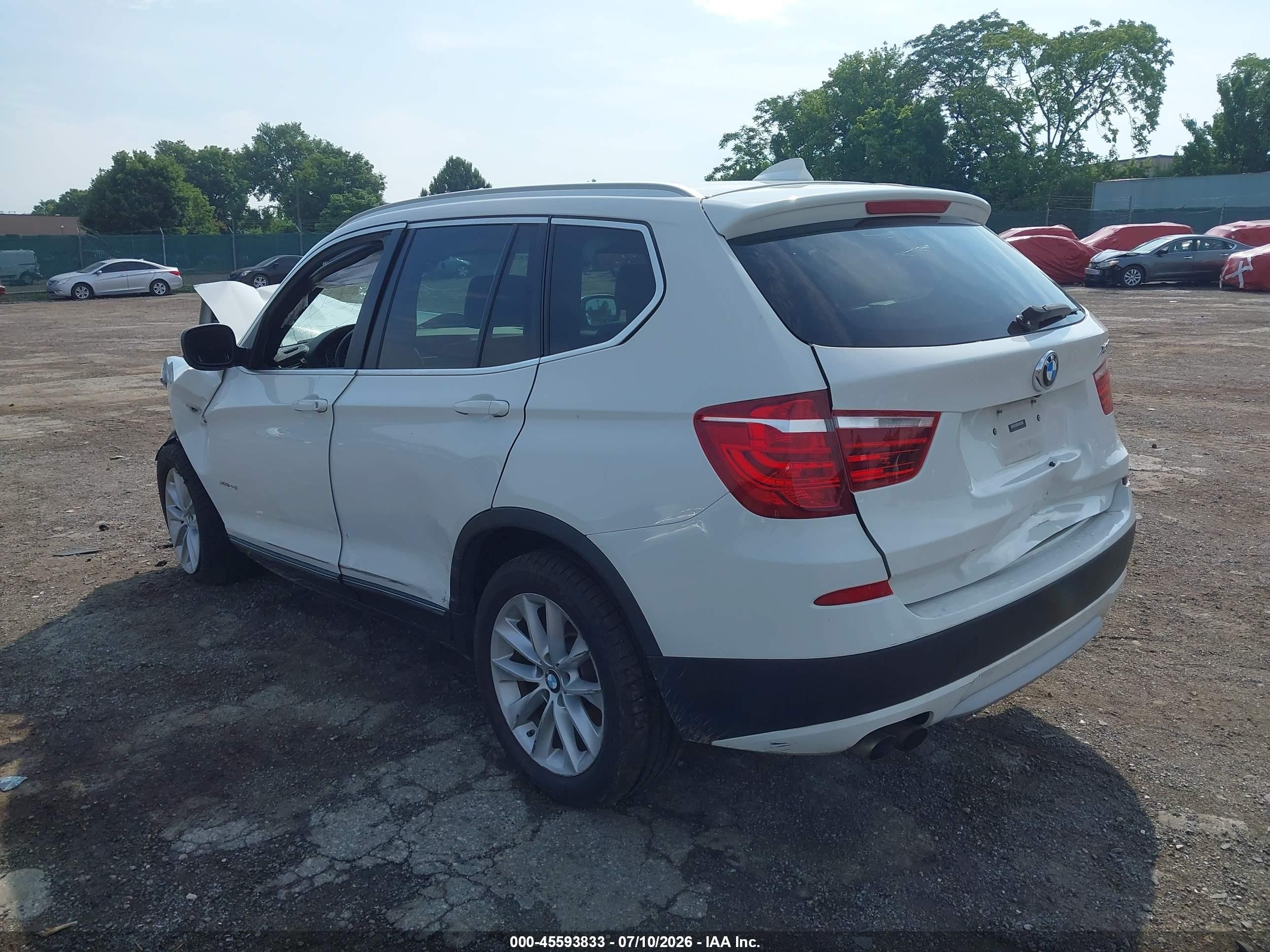 2012 Bmw X3 Xdrive28i White vin: 5UXWX5C52CL724669