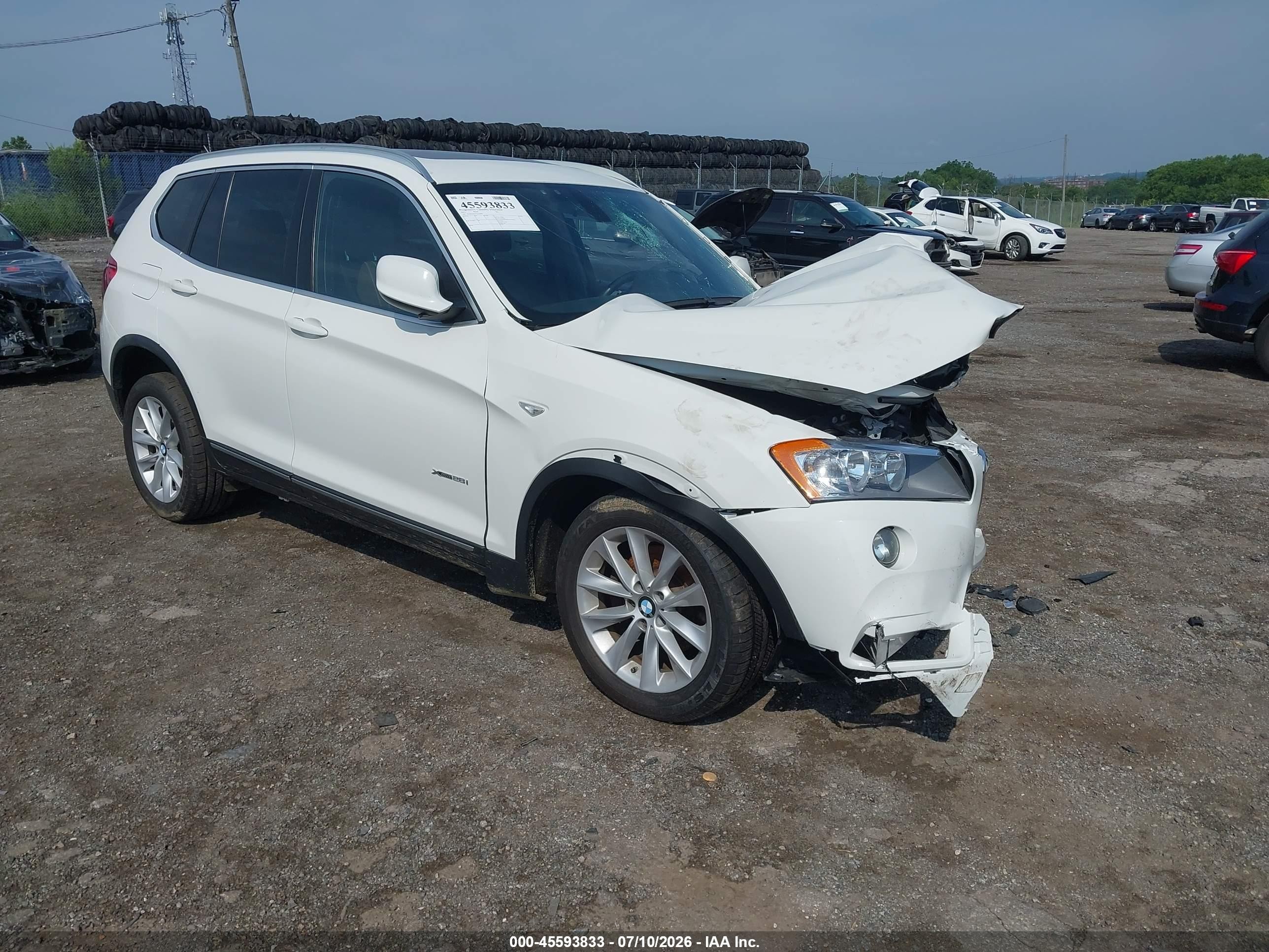 2012 Bmw X3 Xdrive28i White vin: 5UXWX5C52CL724669