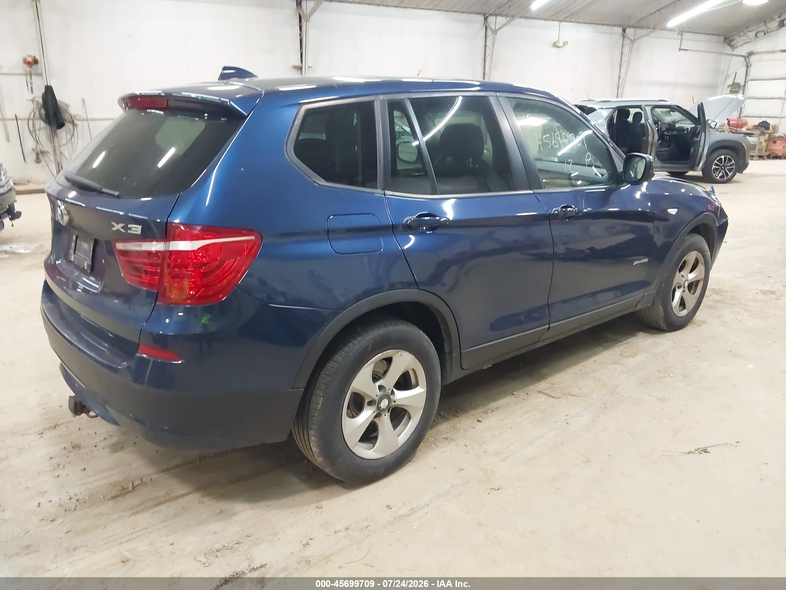 2012 Bmw X3 Xdrive28i Blue vin: 5UXWX5C52CL724896