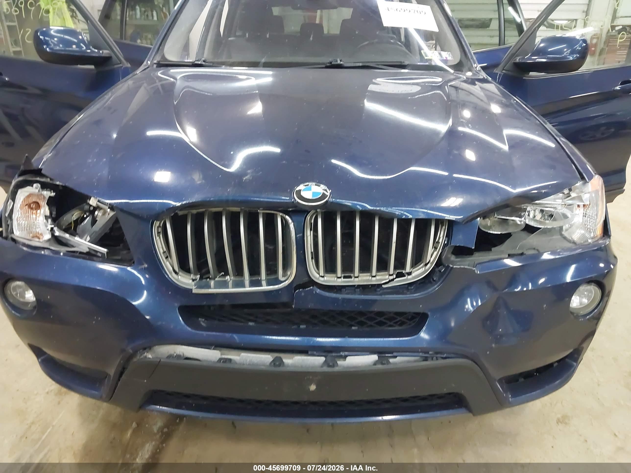 2012 Bmw X3 Xdrive28i Blue vin: 5UXWX5C52CL724896