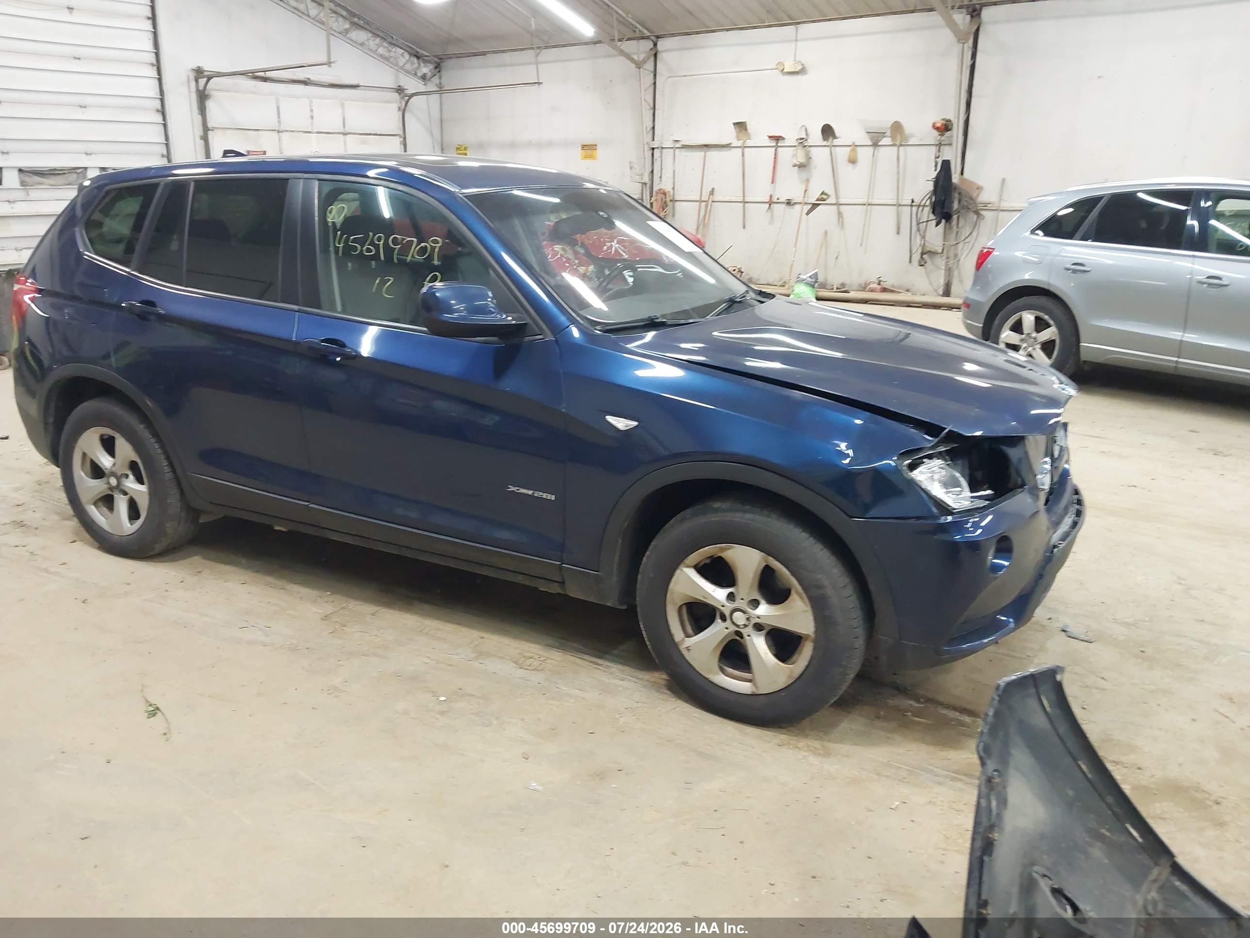 2012 Bmw X3 Xdrive28i Blue vin: 5UXWX5C52CL724896