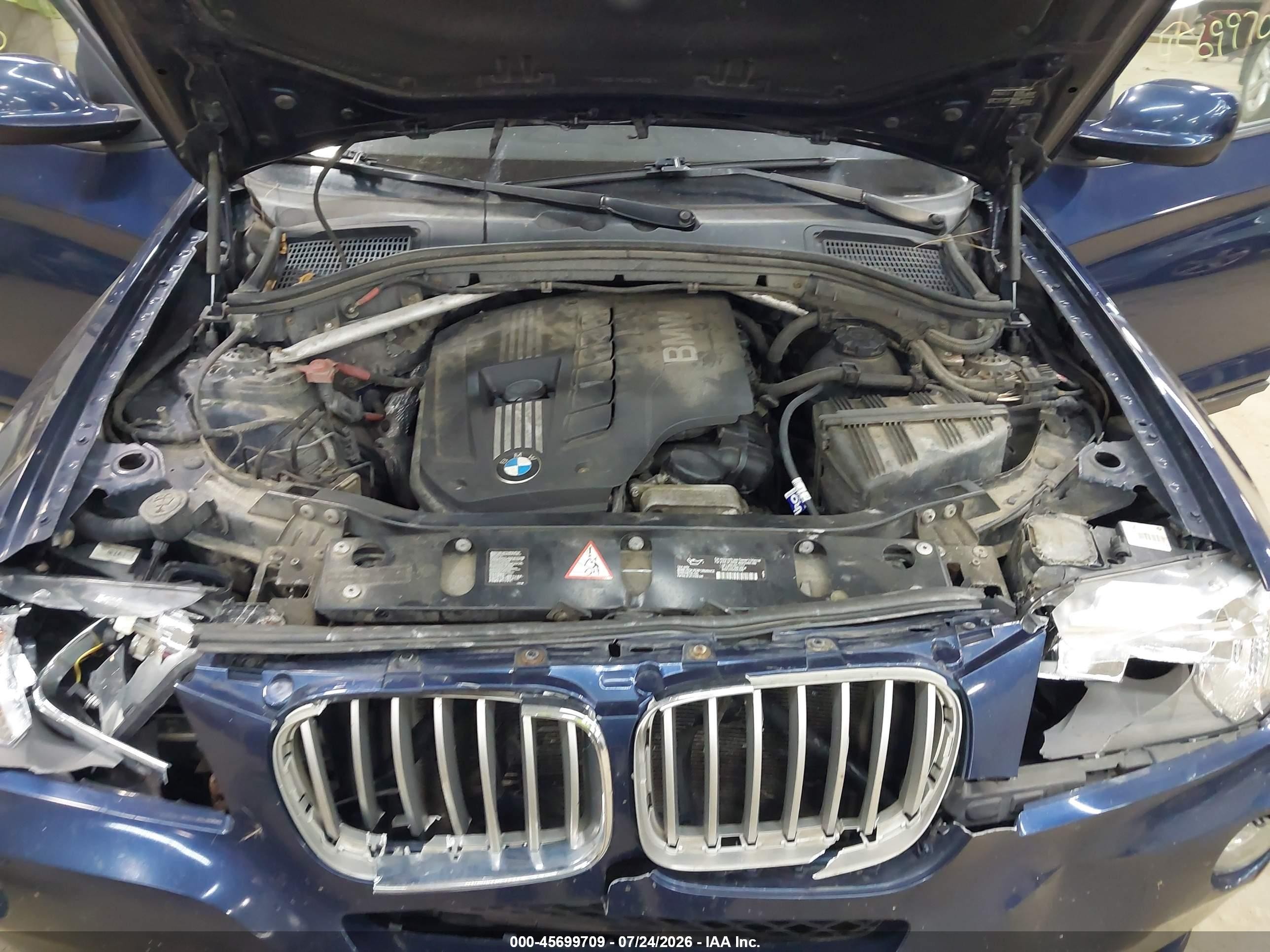 2012 Bmw X3 Xdrive28i Blue vin: 5UXWX5C52CL724896