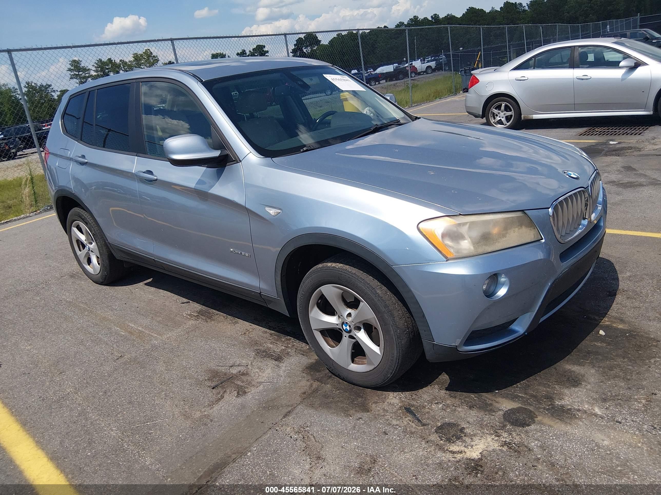 2011 Bmw X3 Xdrive28i Blue vin: 5UXWX5C53BL703554