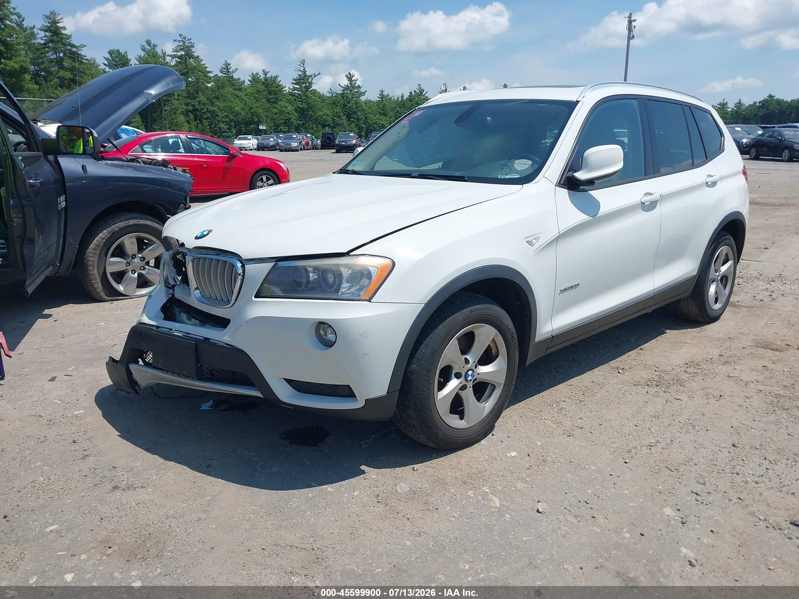 2011 Bmw X3 Xdrive28i White vin: 5UXWX5C53BL710035