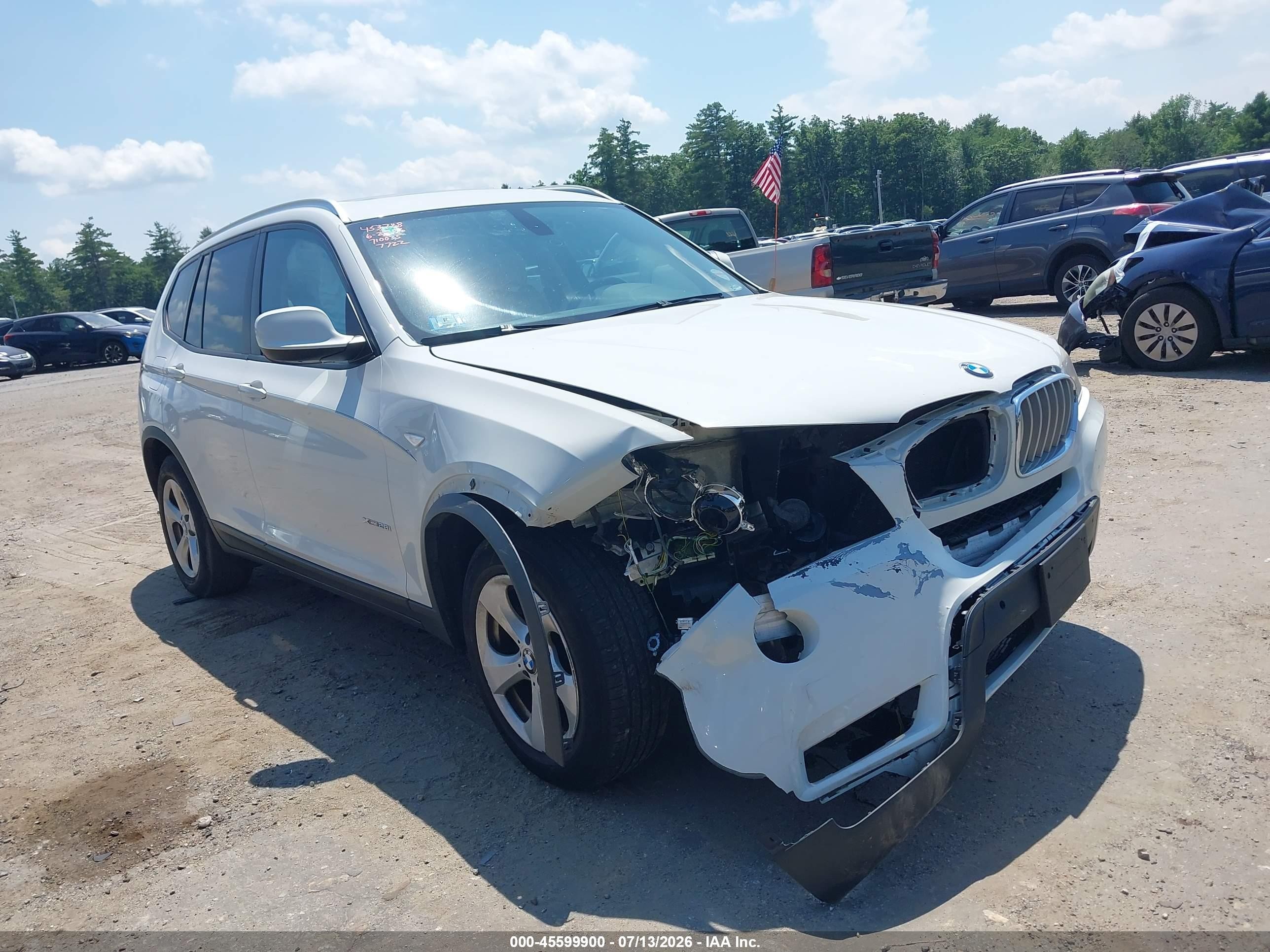 2011 Bmw X3 Xdrive28i White vin: 5UXWX5C53BL710035