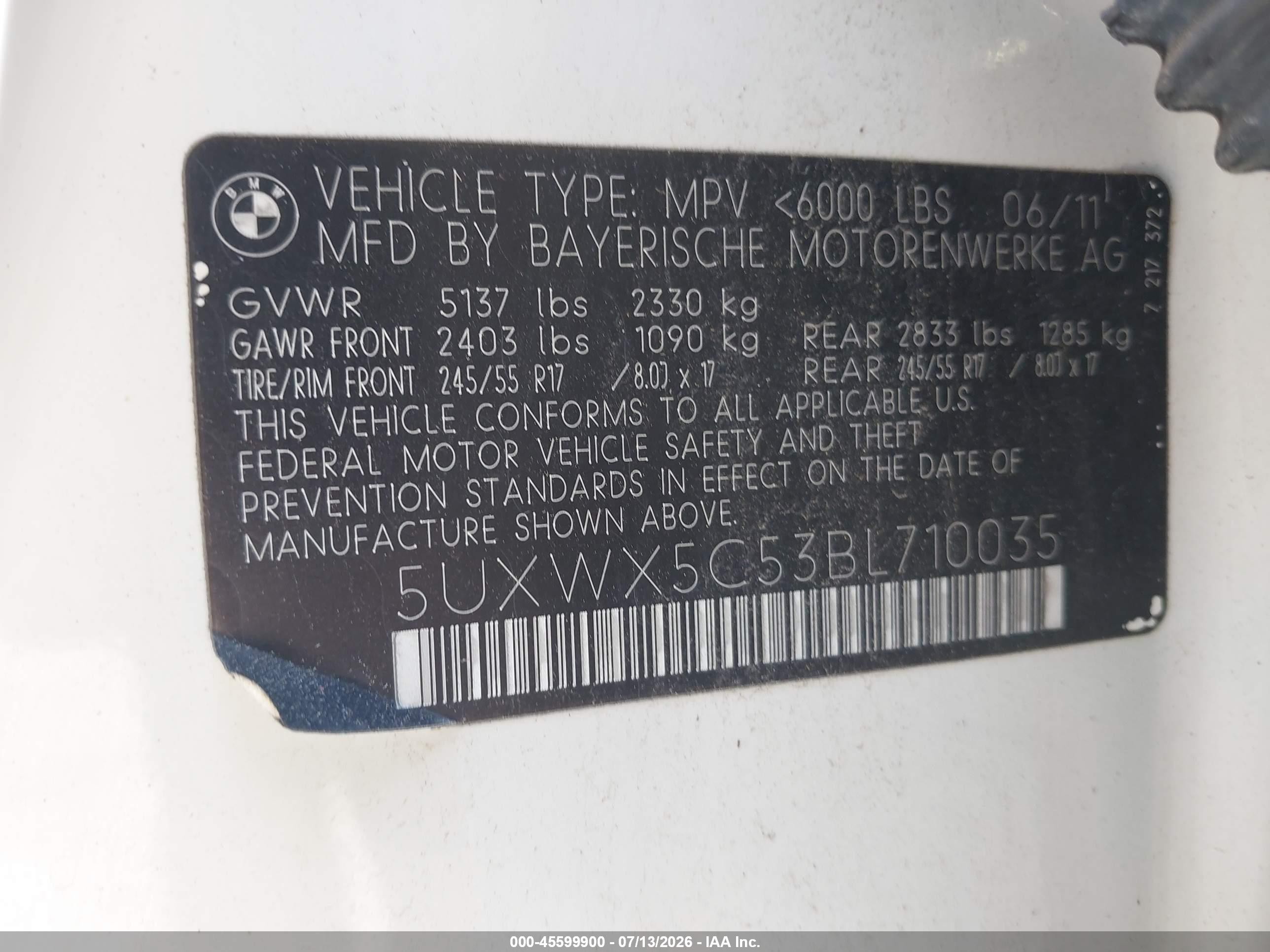 2011 Bmw X3 Xdrive28i White vin: 5UXWX5C53BL710035