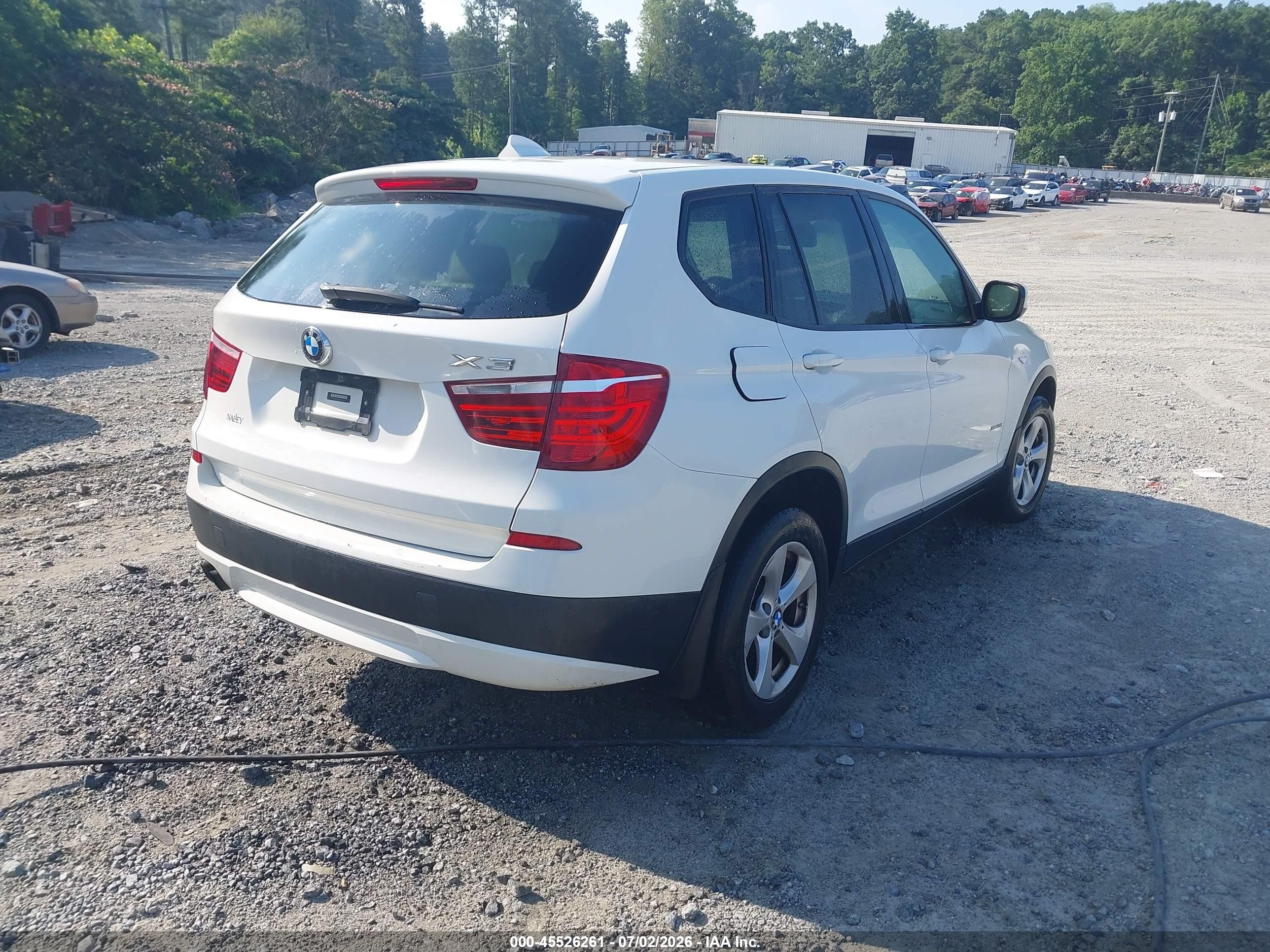2011 Bmw X3 Xdrive28i White vin: 5UXWX5C53BLK59494