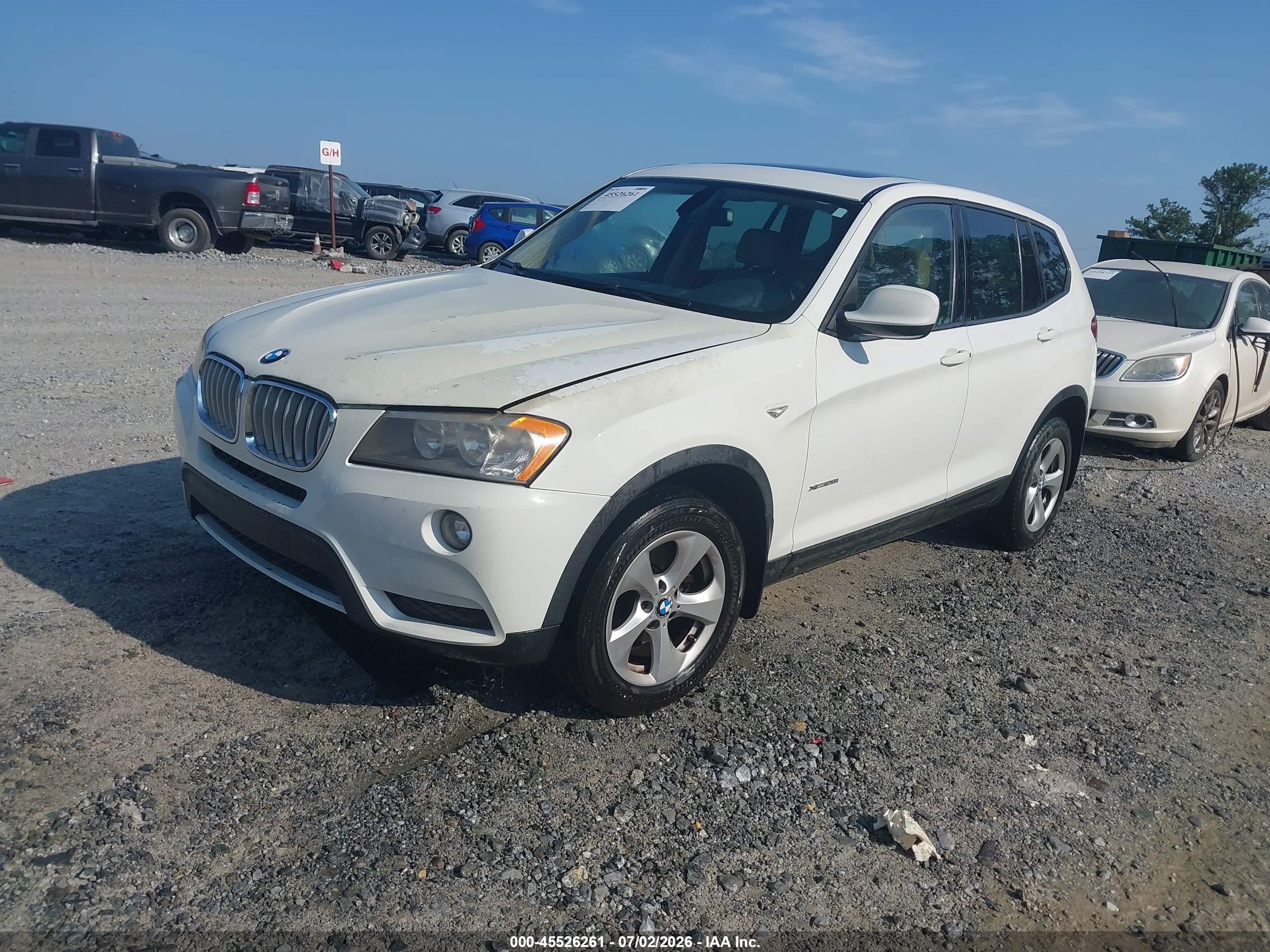 2011 Bmw X3 Xdrive28i White vin: 5UXWX5C53BLK59494