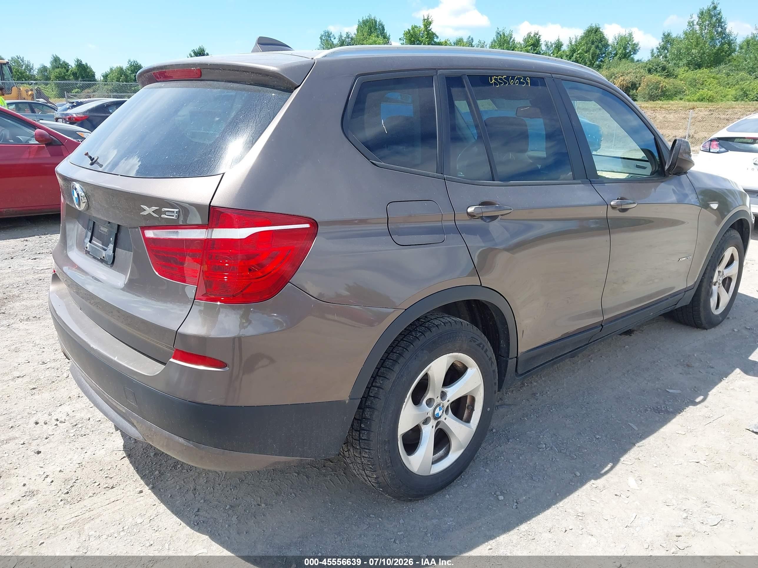 2012 Bmw X3 Xdrive28i Brown vin: 5UXWX5C53CL723868