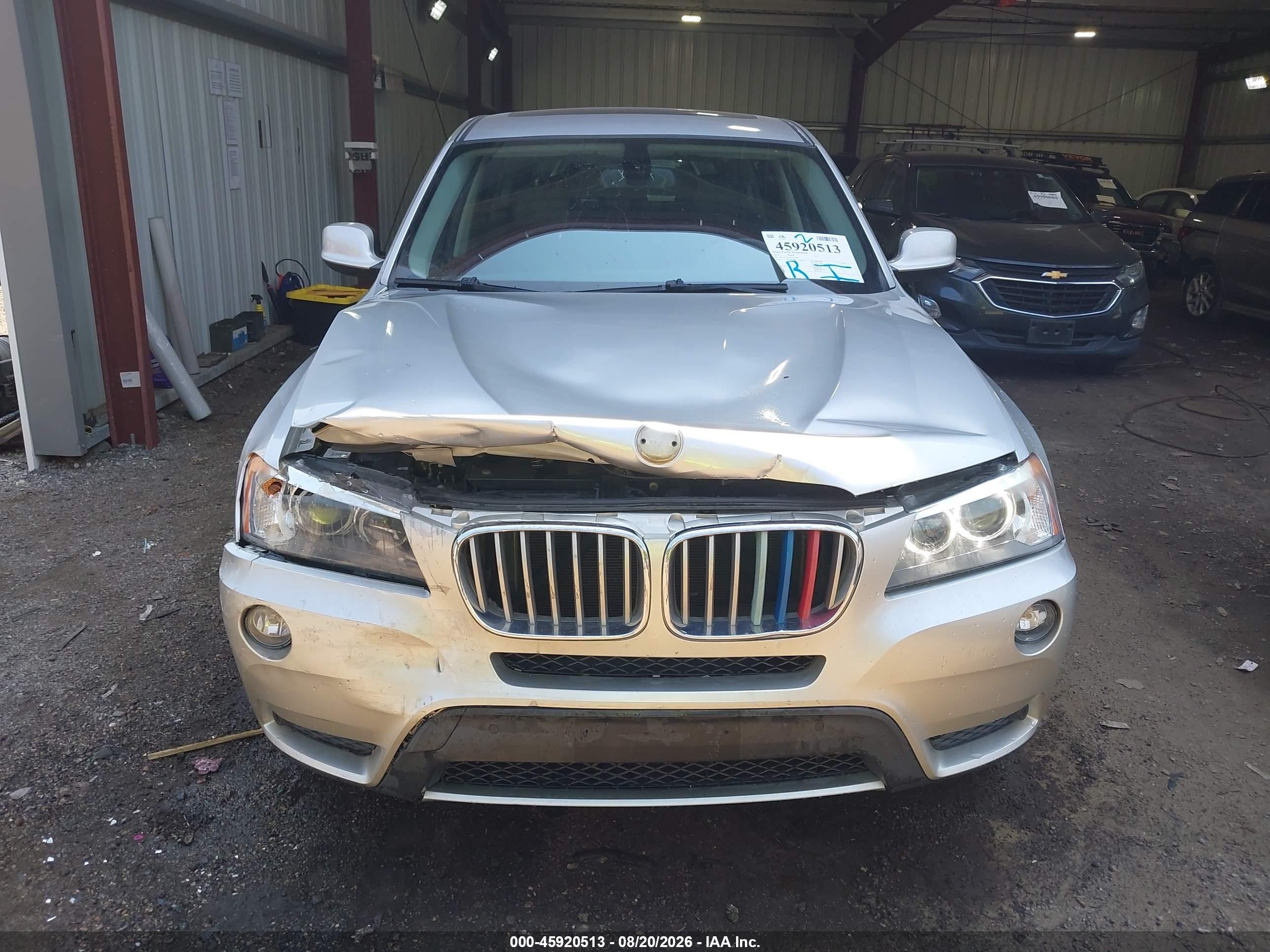 2012 Bmw X3 Xdrive28i Silver vin: 5UXWX5C53CL725796