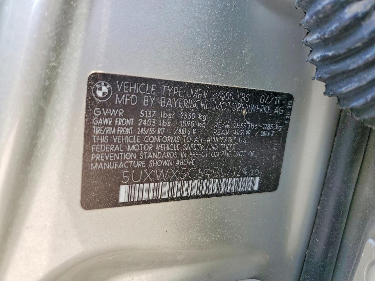 2011 Bmw X3 Xdrive28i Silver vin: 5UXWX5C54BL712456
