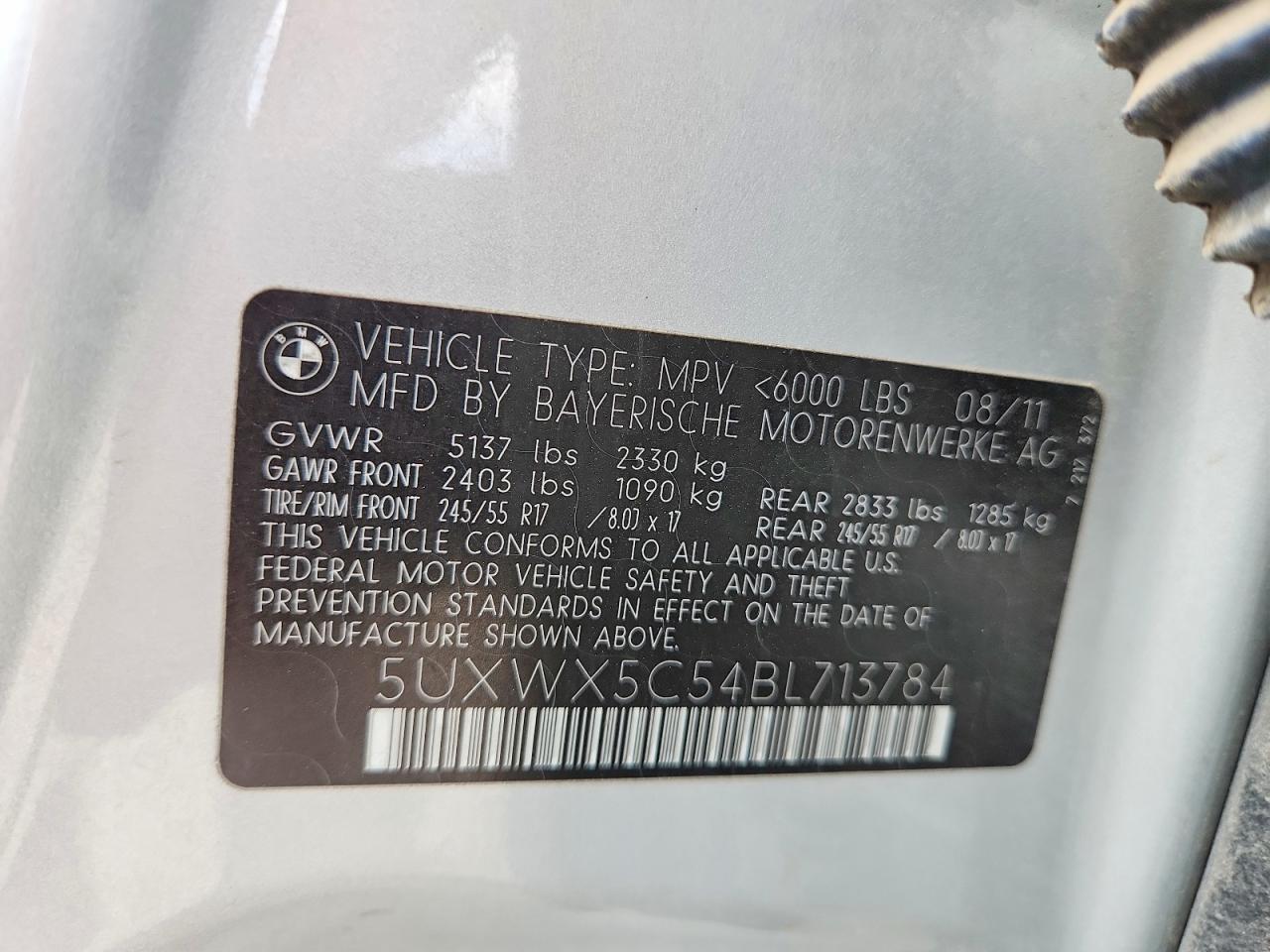 2011 Bmw X3 Xdrive28i Silver vin: 5UXWX5C54BL713784