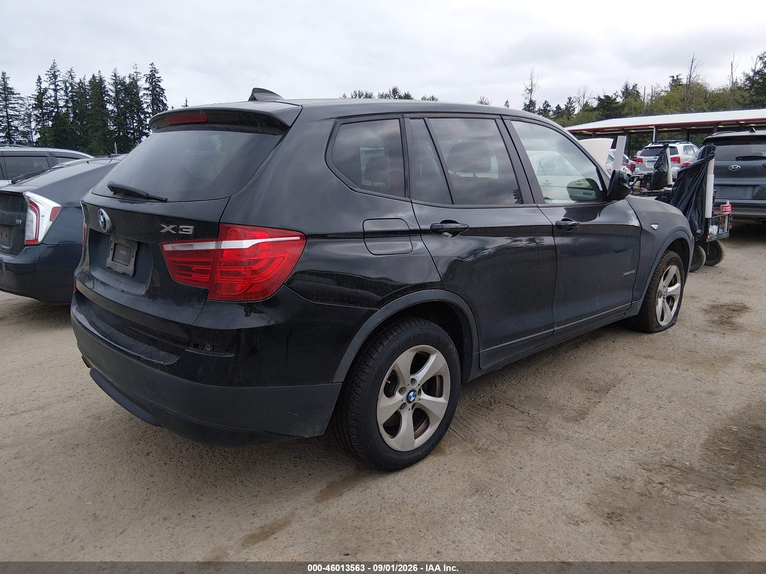 2012 Bmw X3 Xdrive28i Black vin: 5UXWX5C54CL721370
